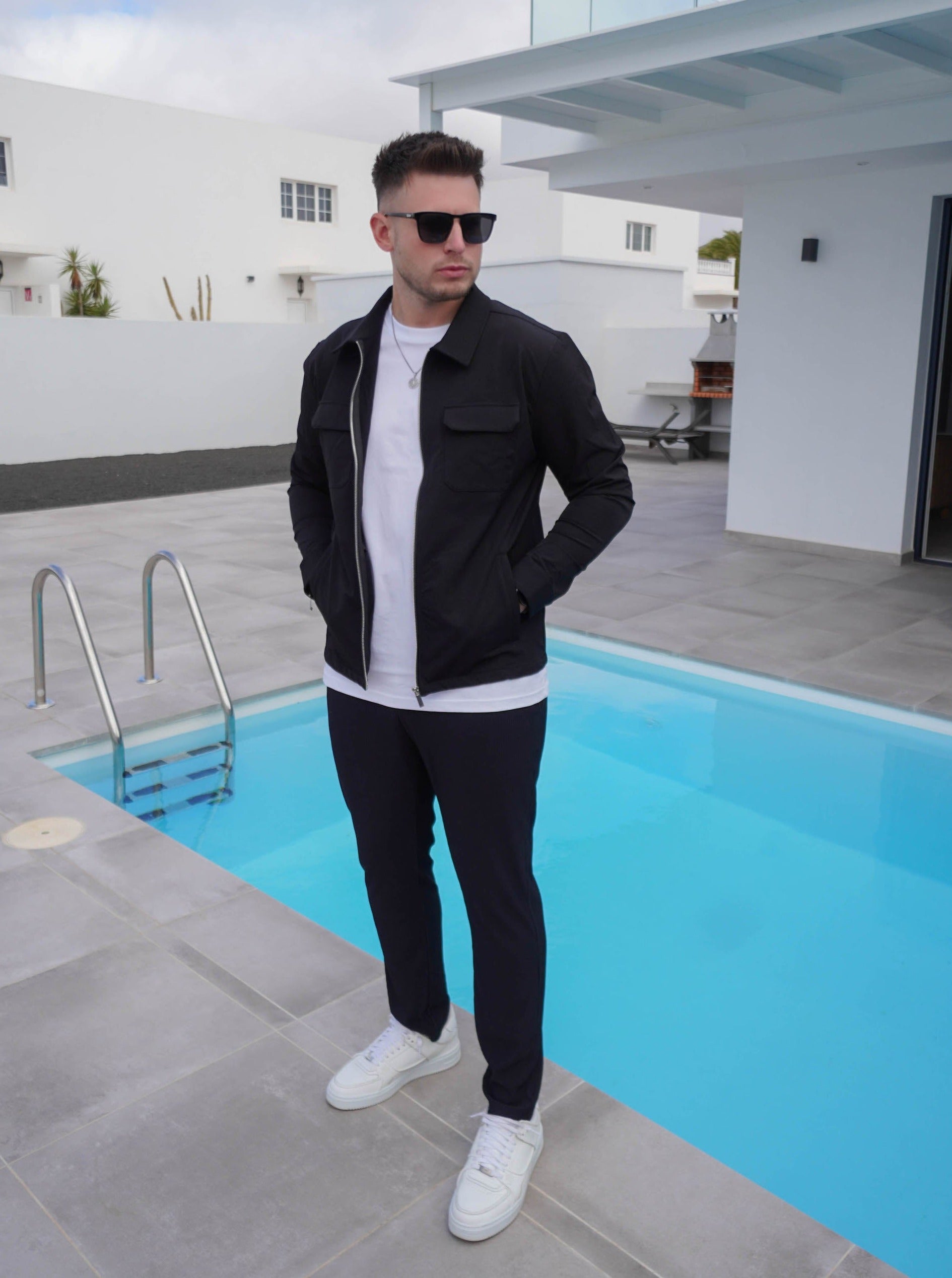 Ribbed Trouser In Black