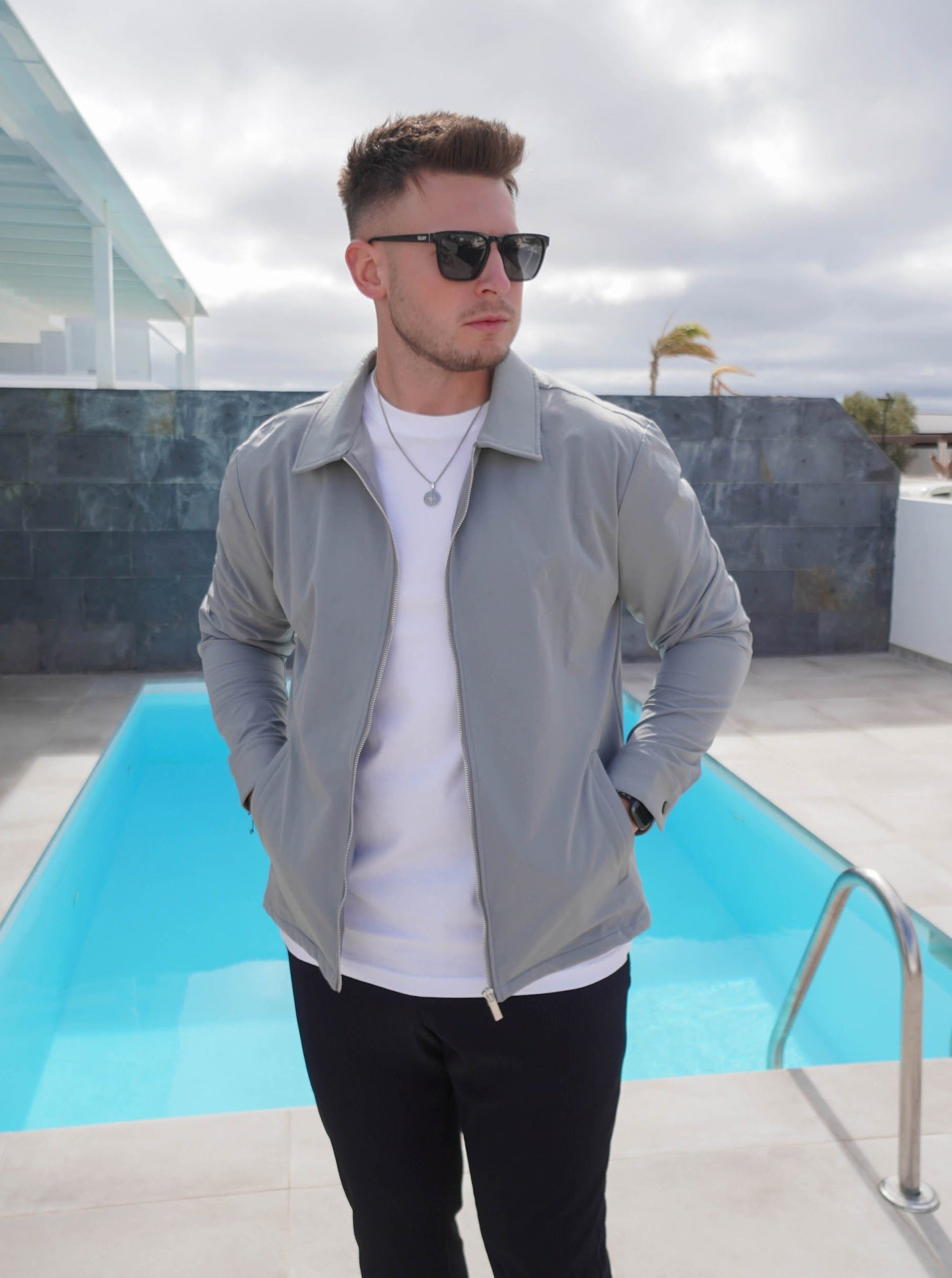 Smart Stretch Jacket In Mid Grey