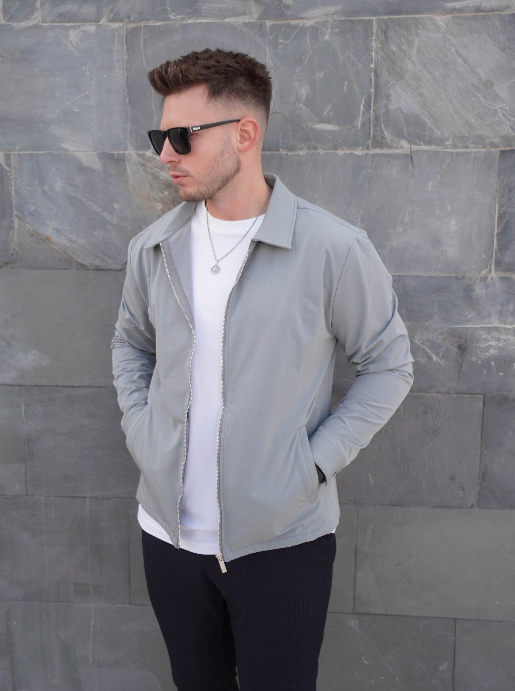 Smart Stretch Jacket In Mid Grey