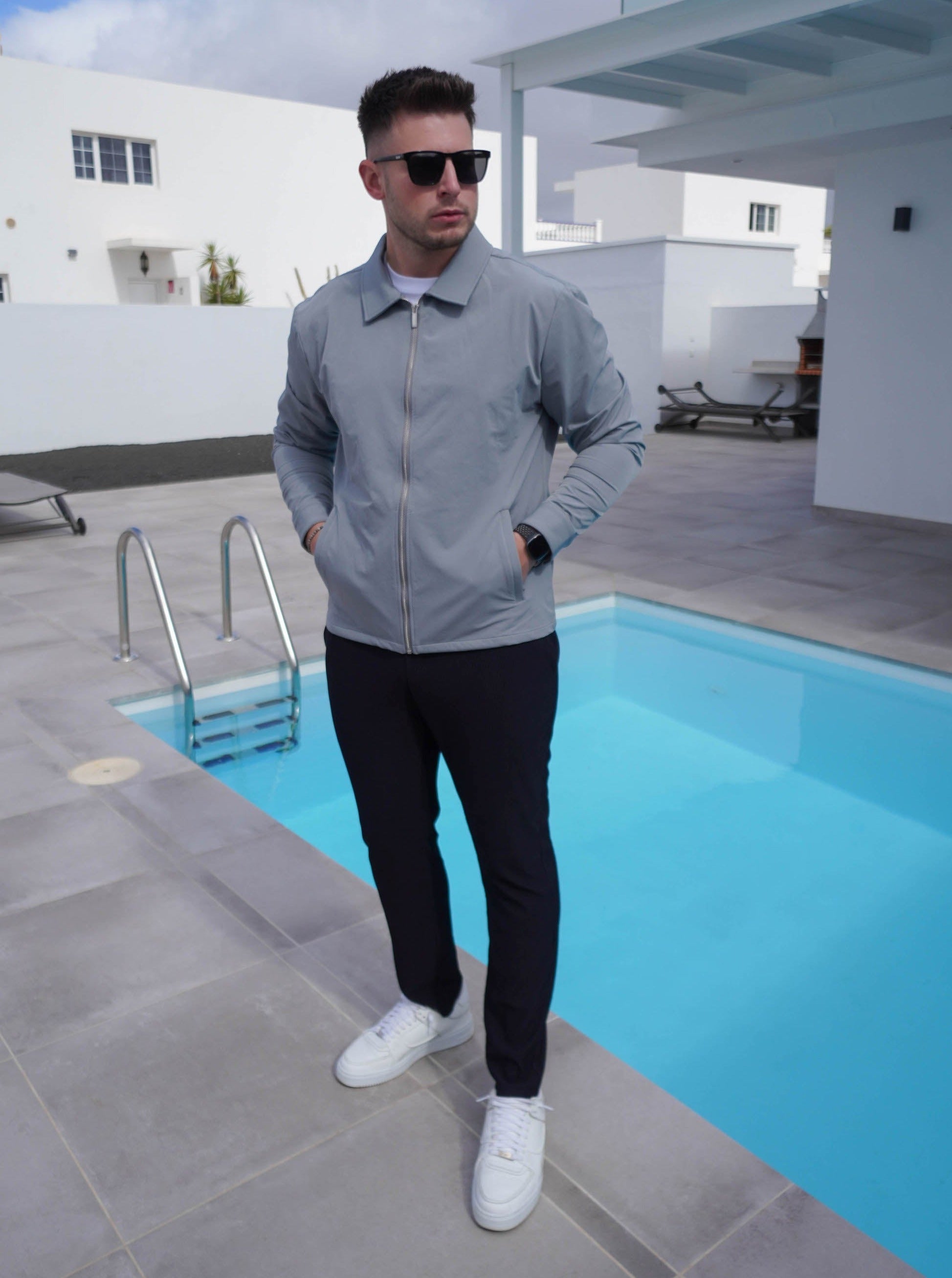 Smart Stretch Jacket In Mid Grey