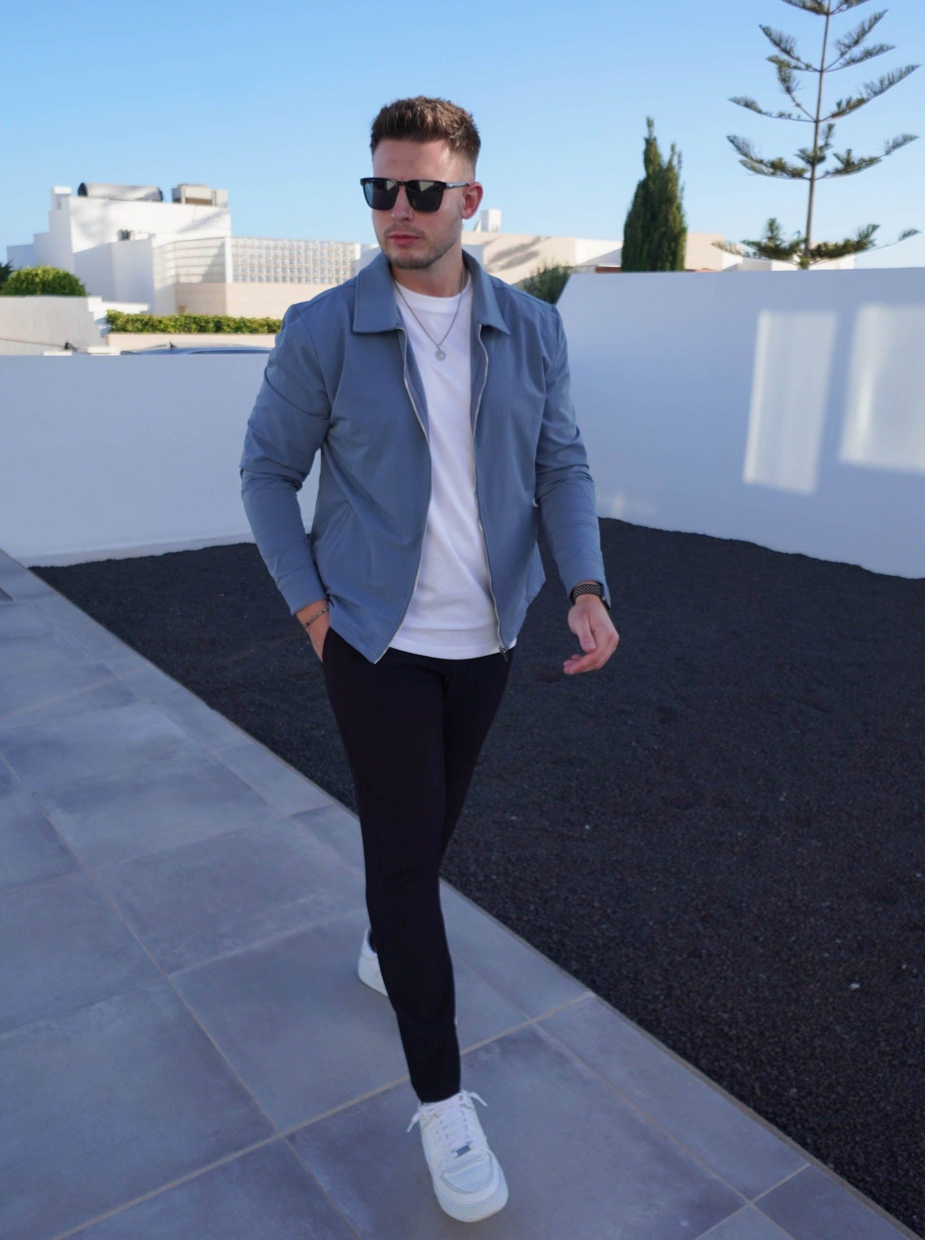 Smart Stretch Jacket In Slate Blue