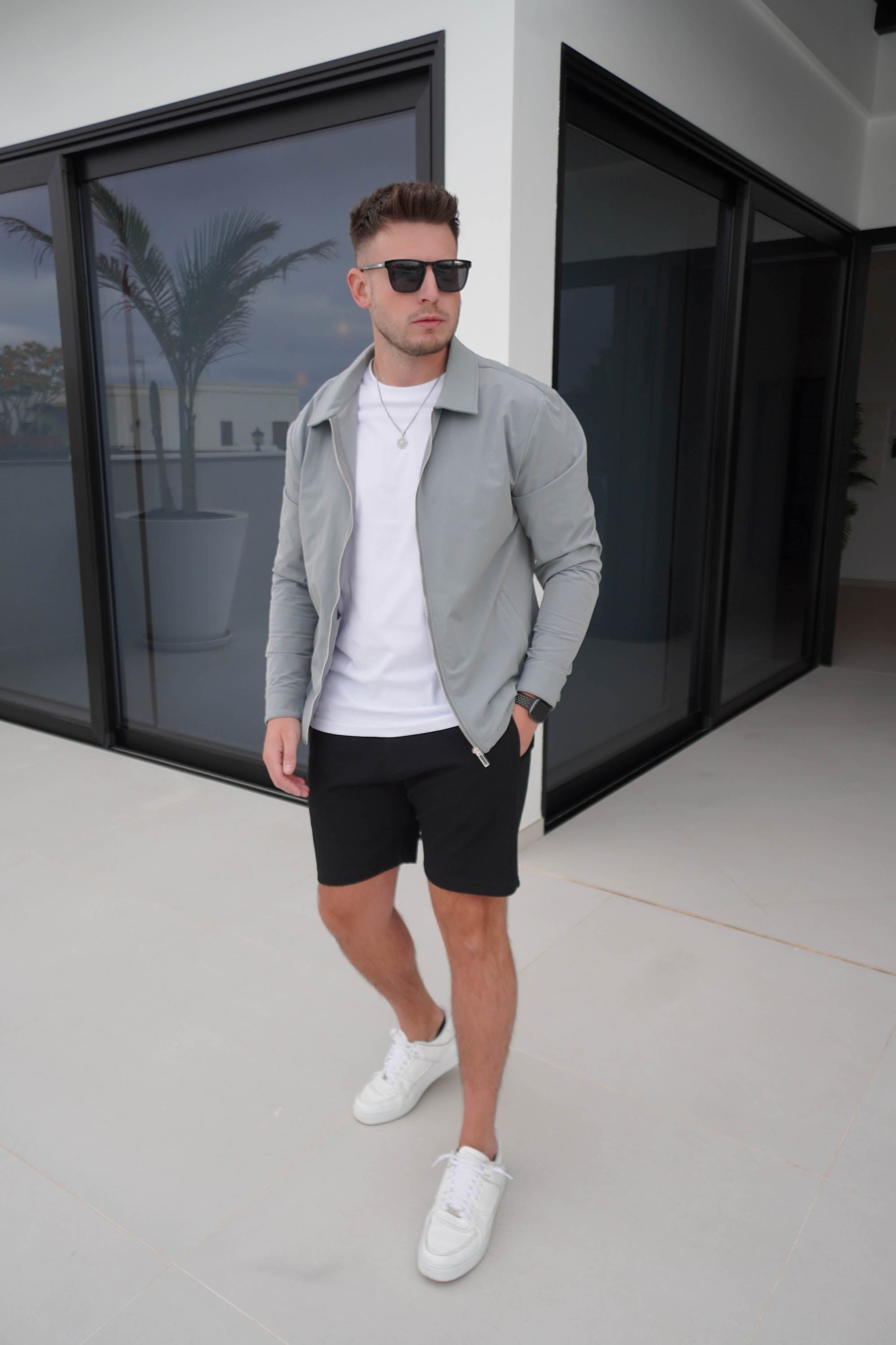 Smart Stretch Jacket In Mid Grey