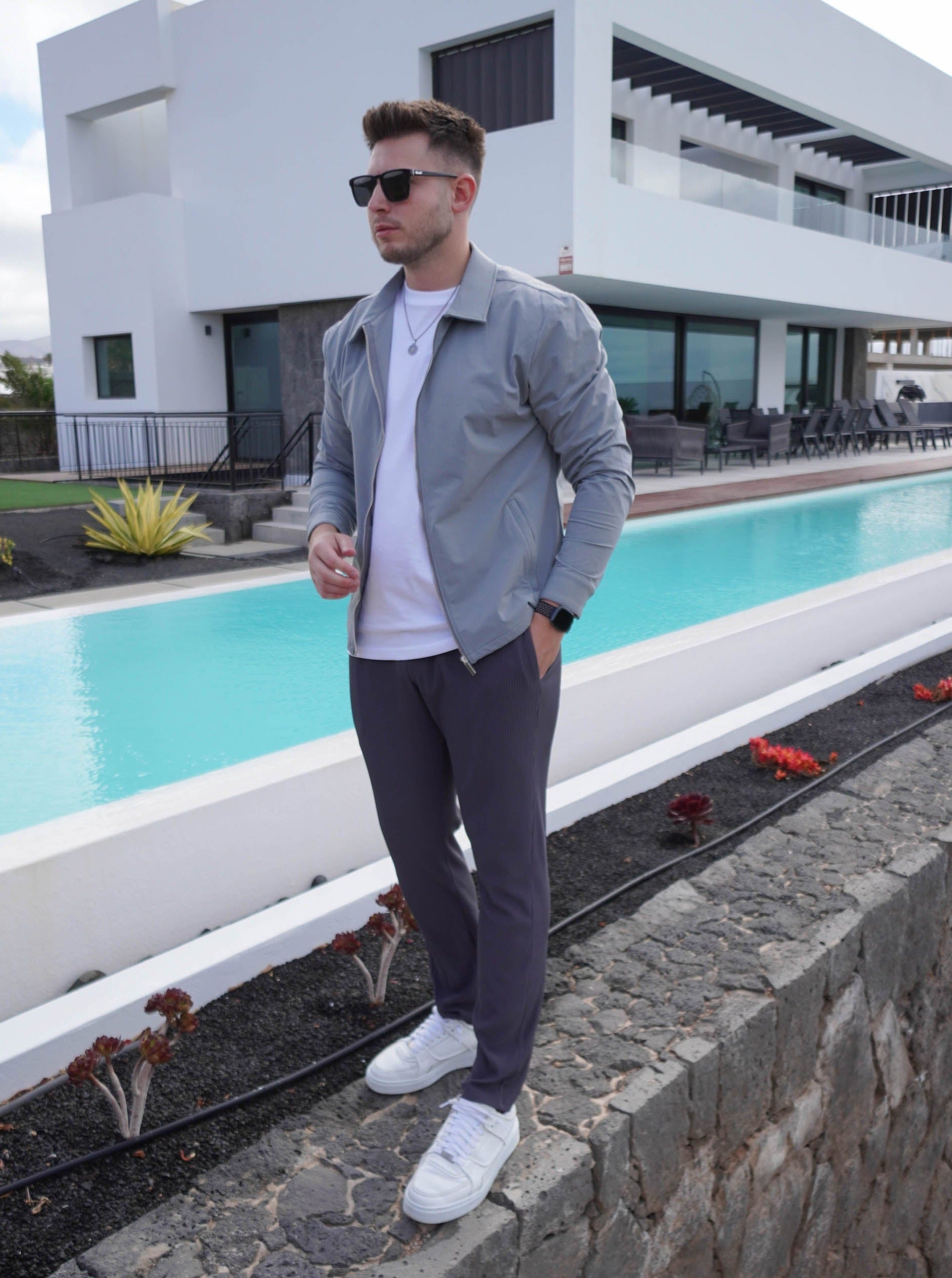 Smart Stretch Jacket In Mid Grey
