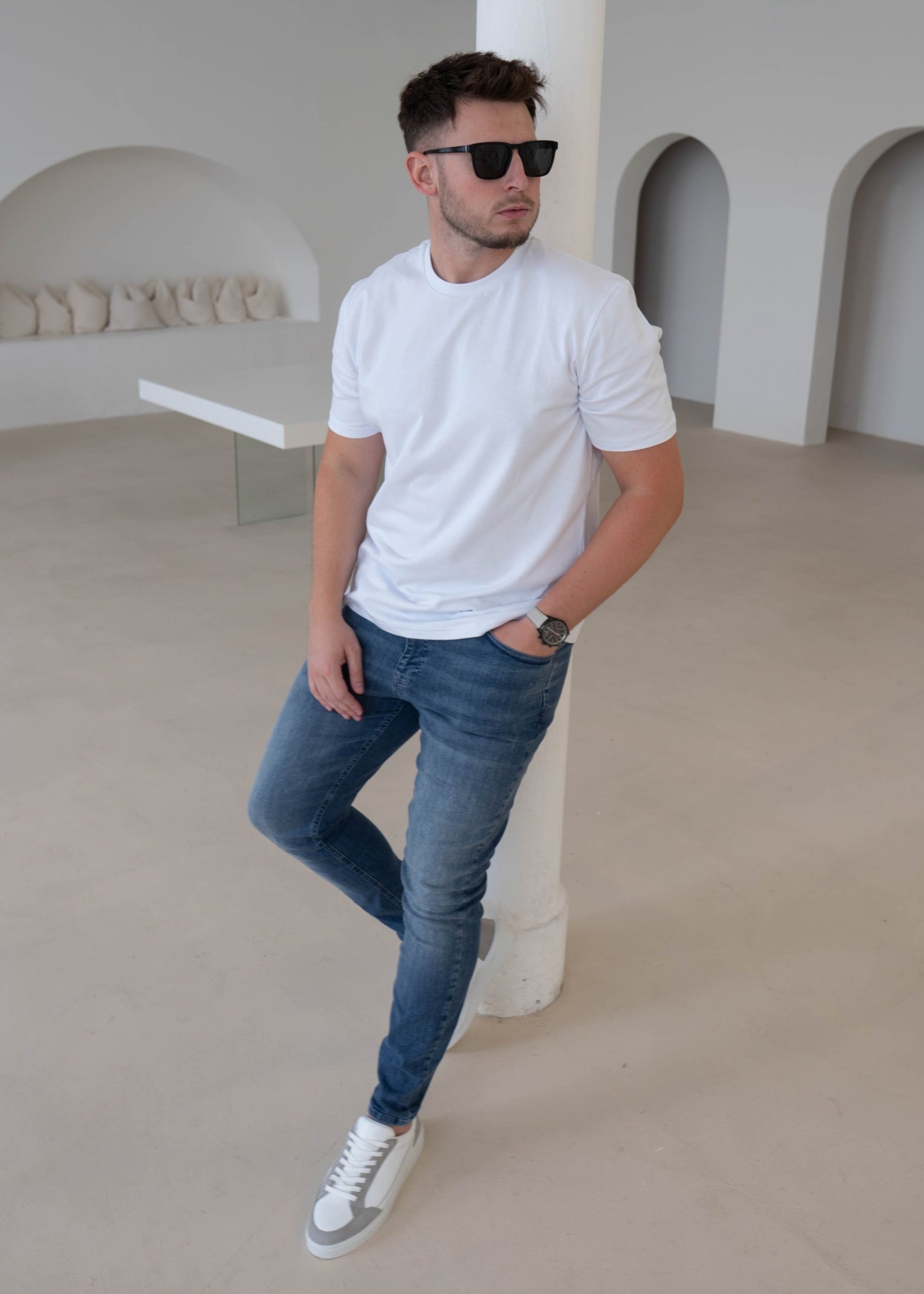 Premium T-Shirt In Ice White