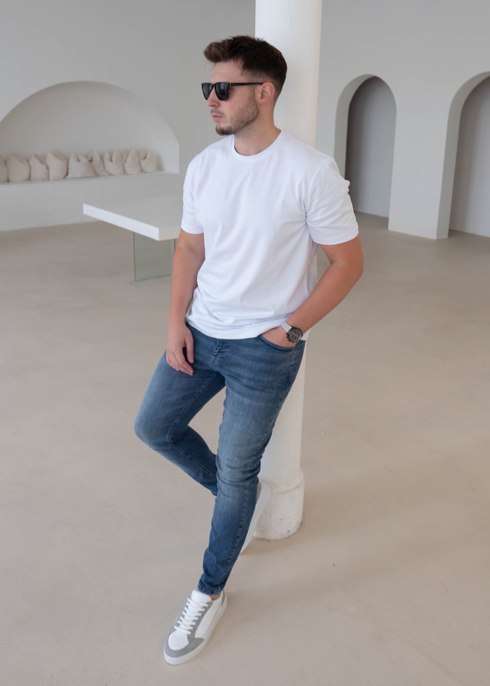 Premium T-Shirt In Ice White