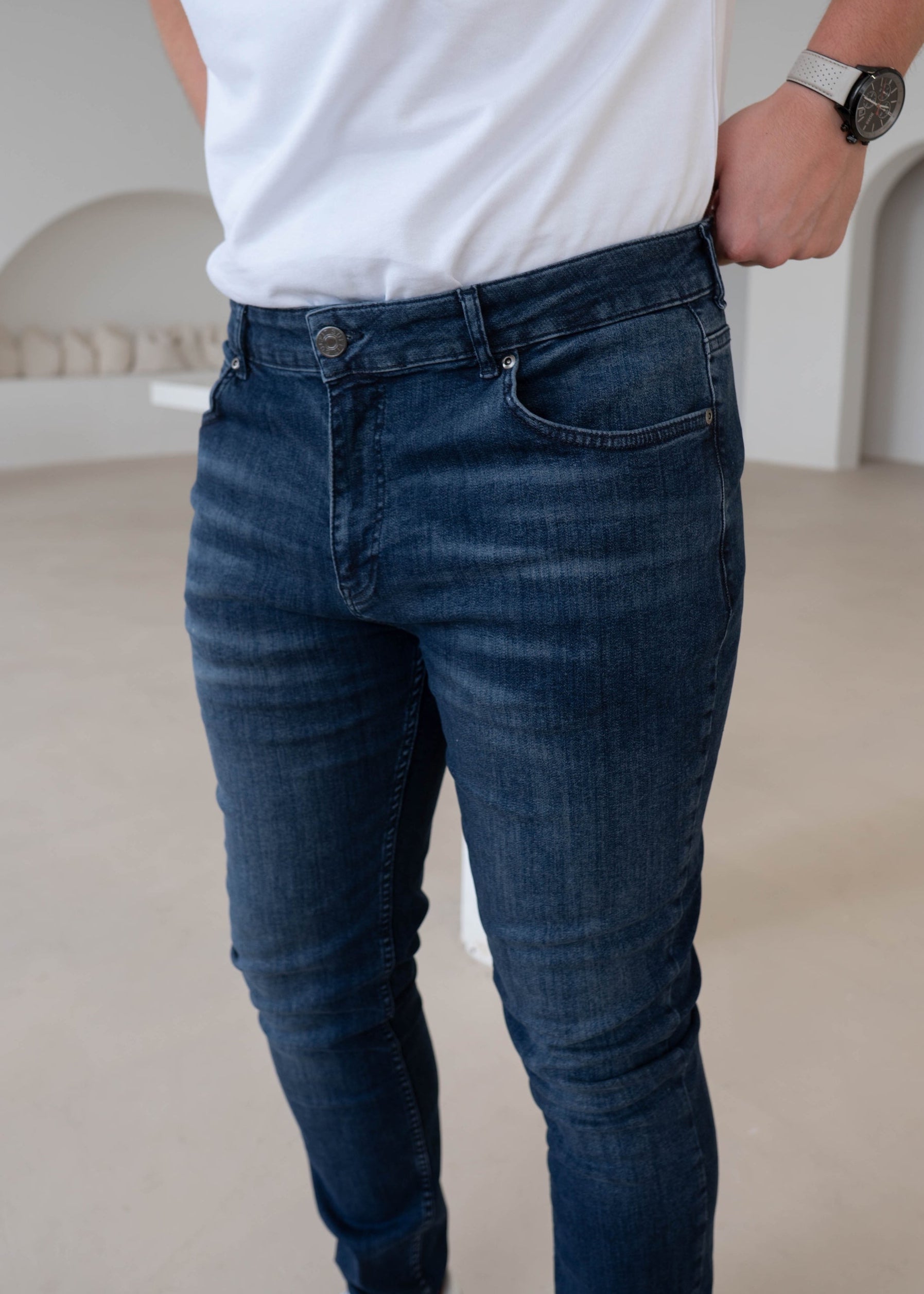 Slim Comfort Jeans In Dark Blue