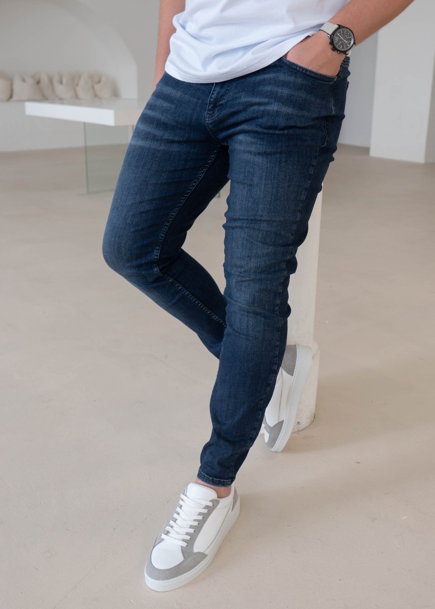 Slim Comfort Jeans In Dark Blue
