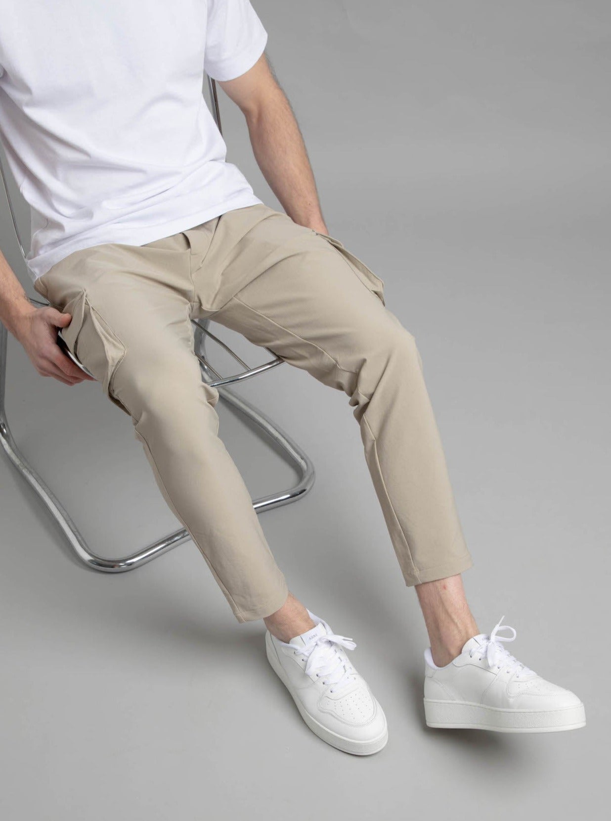 Premium Cargo Pant In Stone