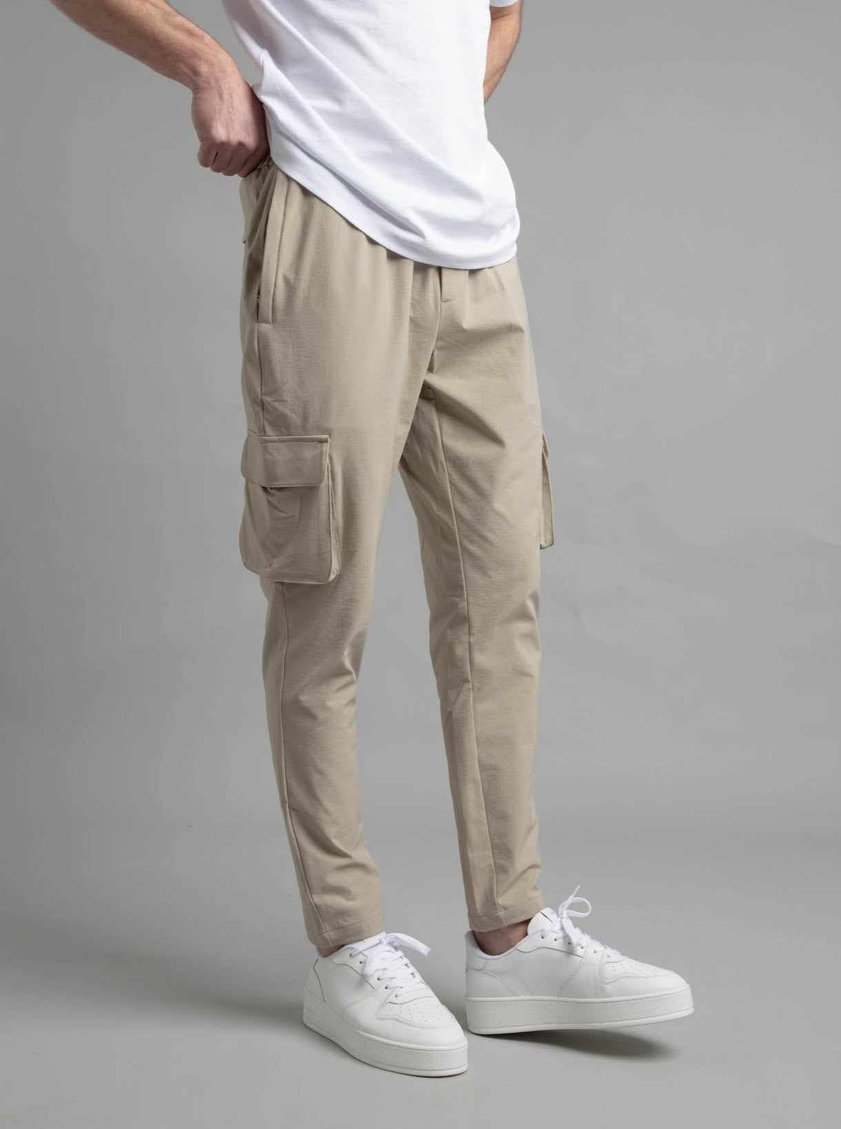 Premium Cargo Pant In Stone