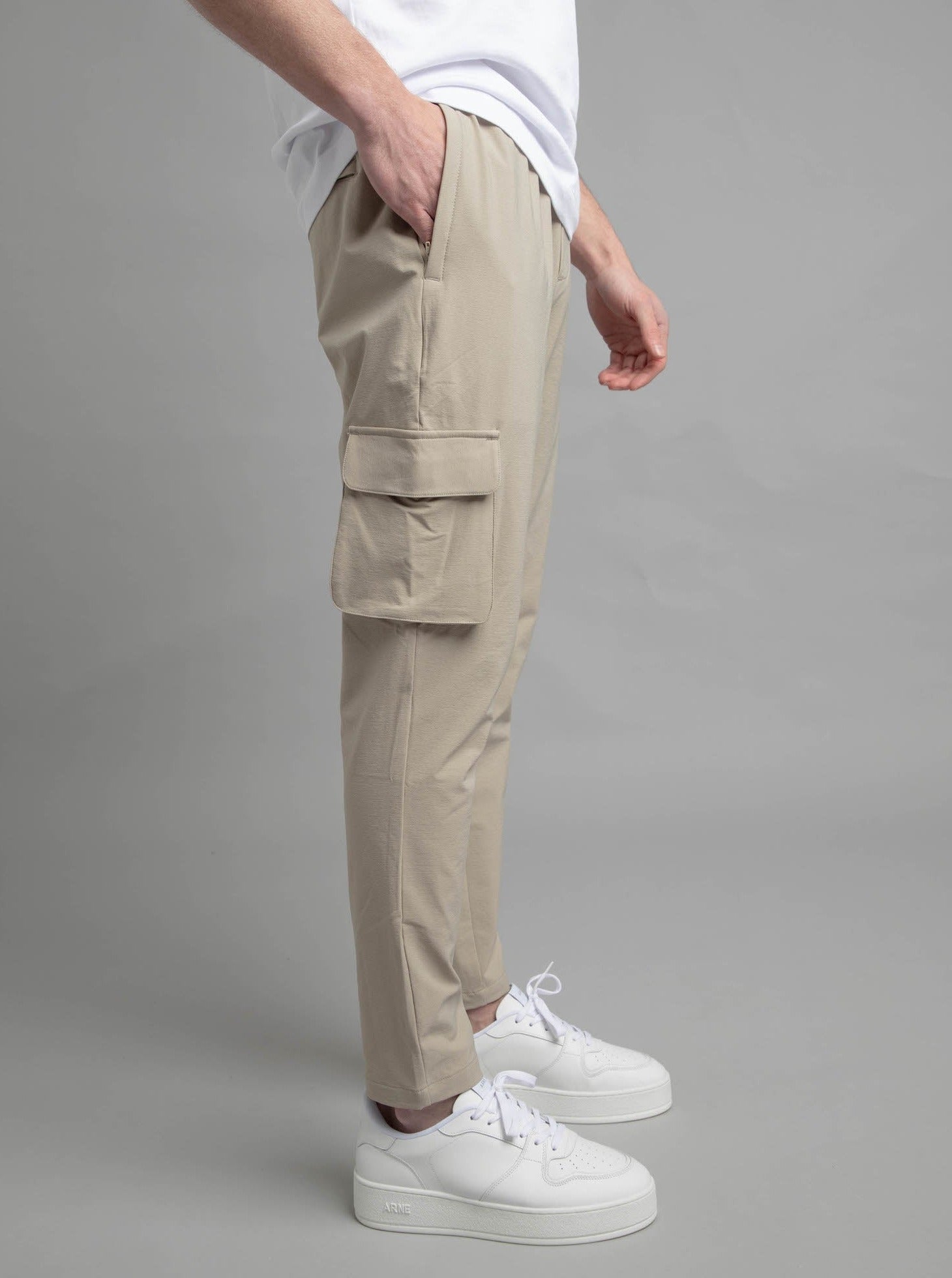 Premium Cargo Pant In Stone