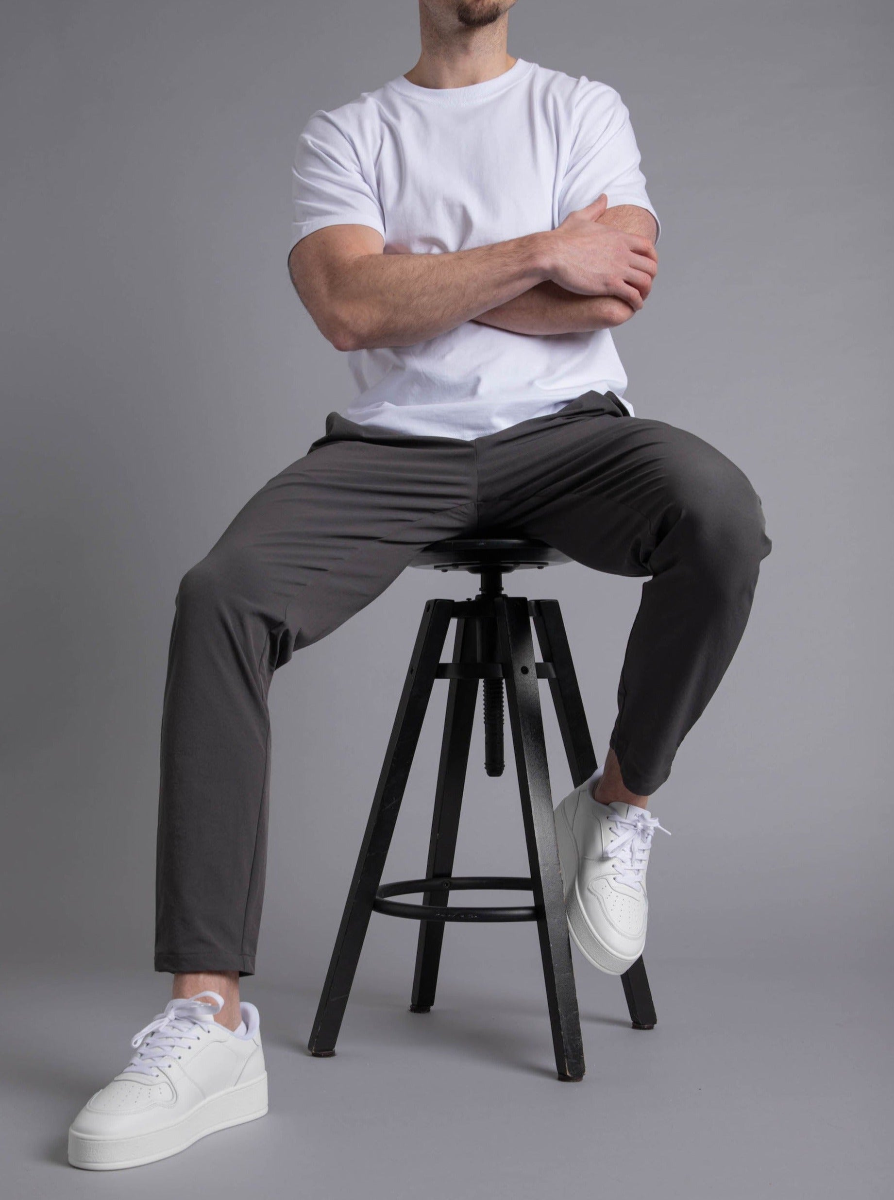 Smart Stretch Trouser In Charcoal