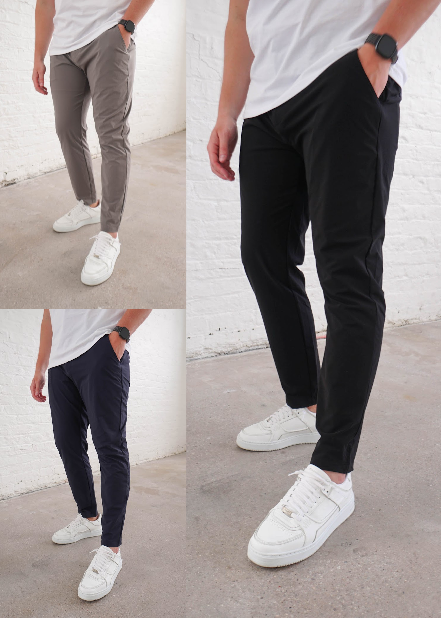 Smart Stretch Trousers Mixed Colour 3 Pack