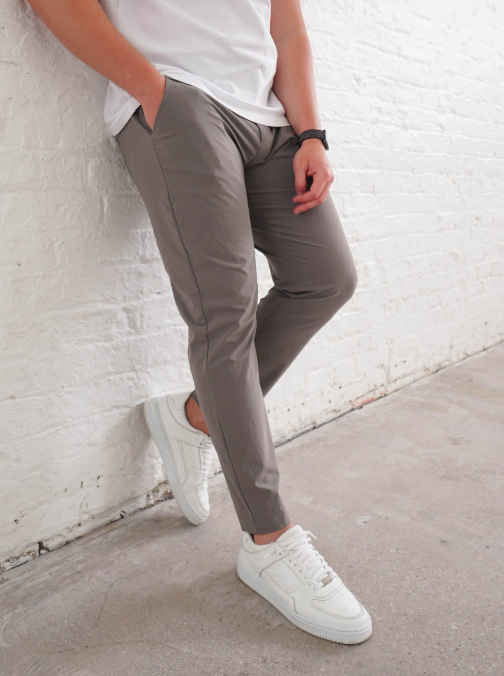 Smart Stretch Trouser In Light Grey