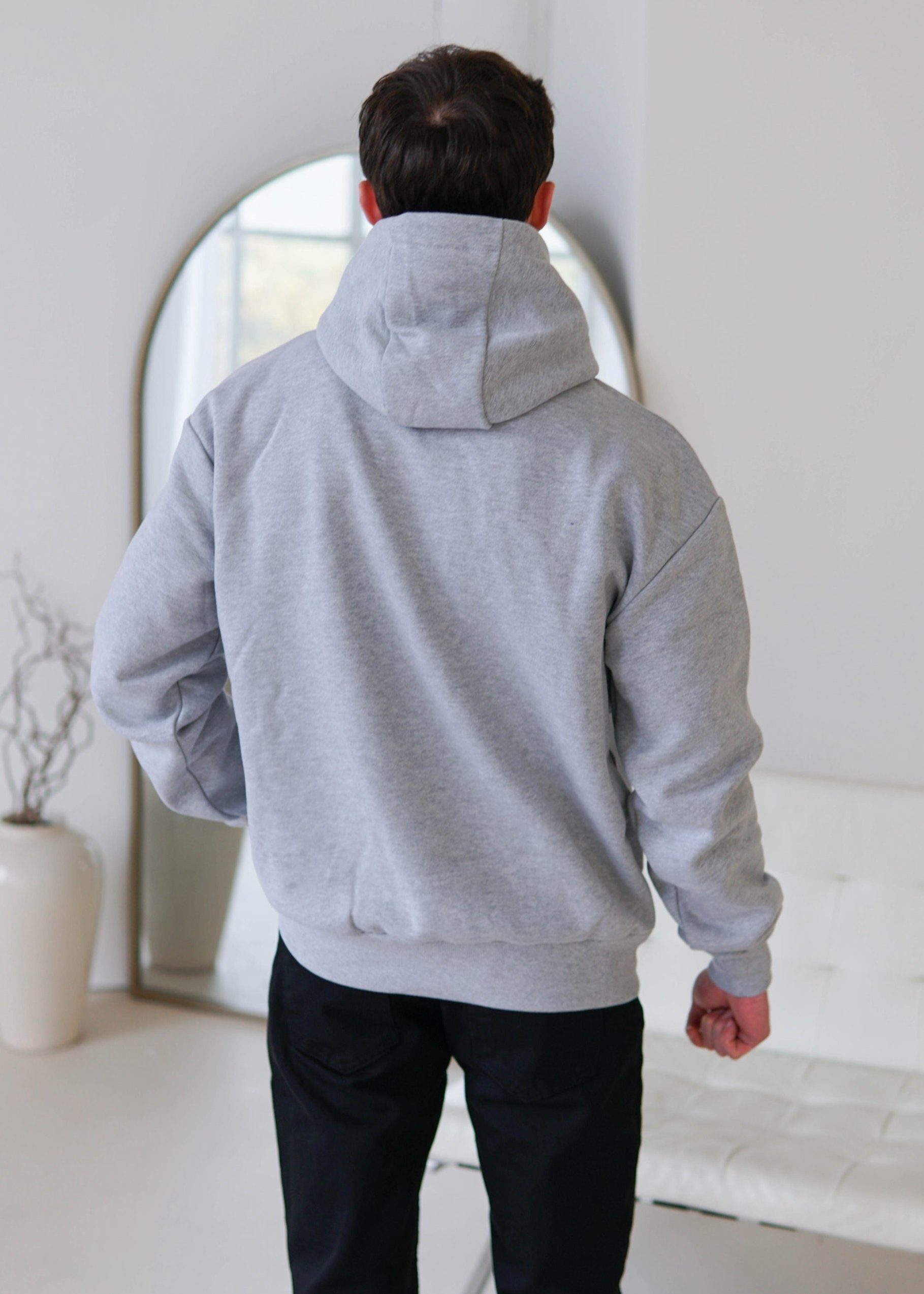 Premium Relaxed Hoodie In Heather Grey
