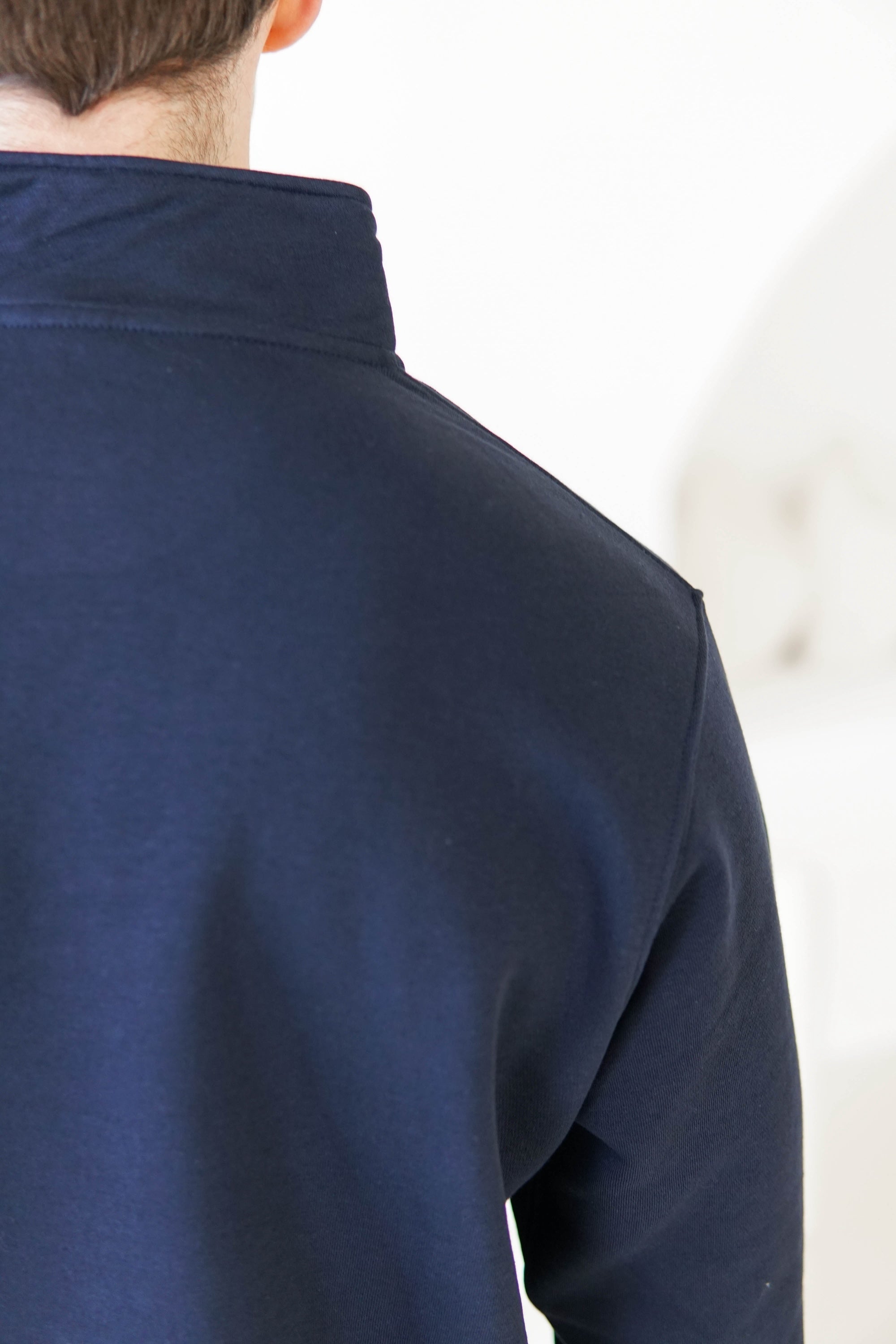 Essential Quarter Zip Sweatshirt In Navy Blue