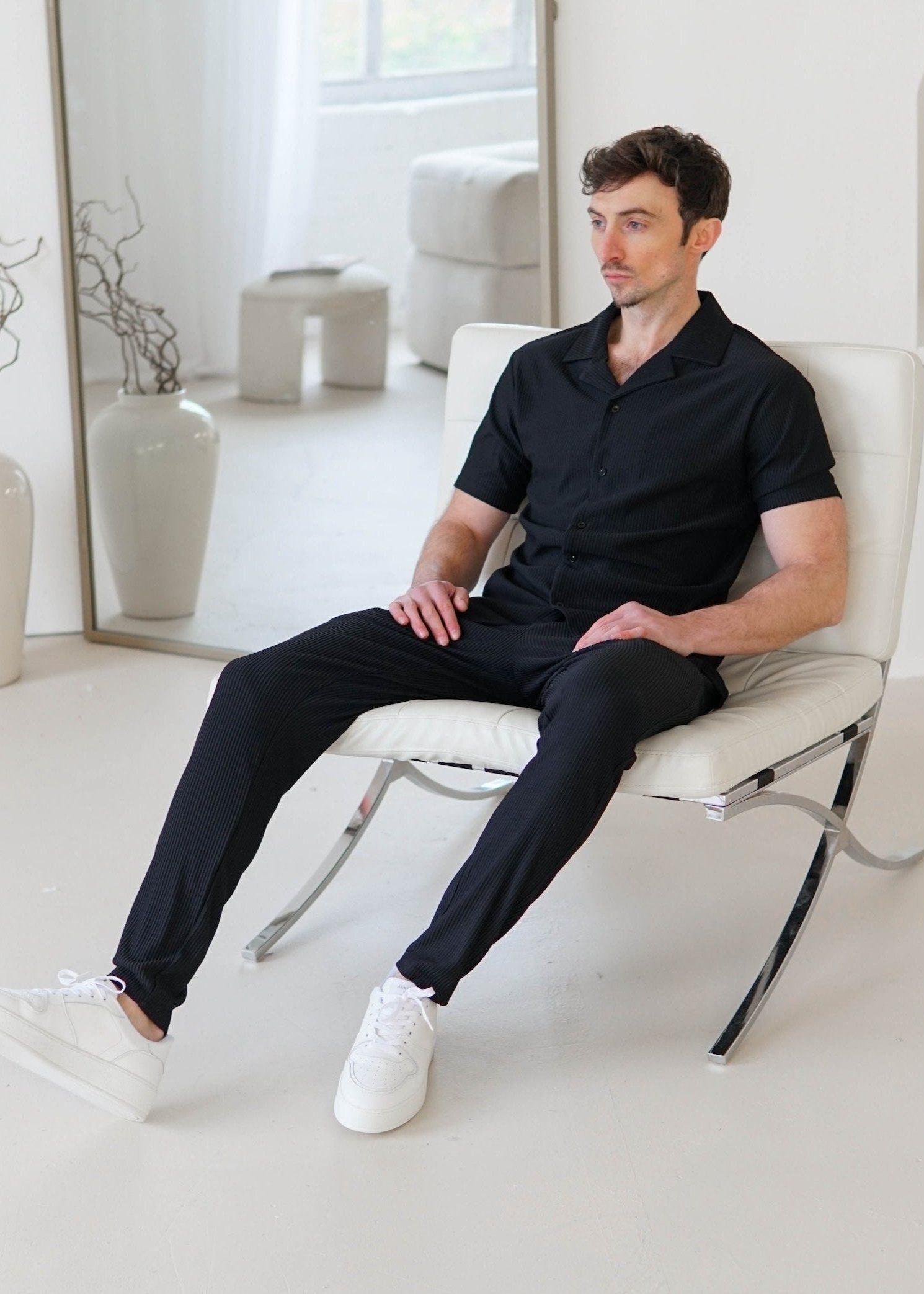 Ribbed Shirt In Black