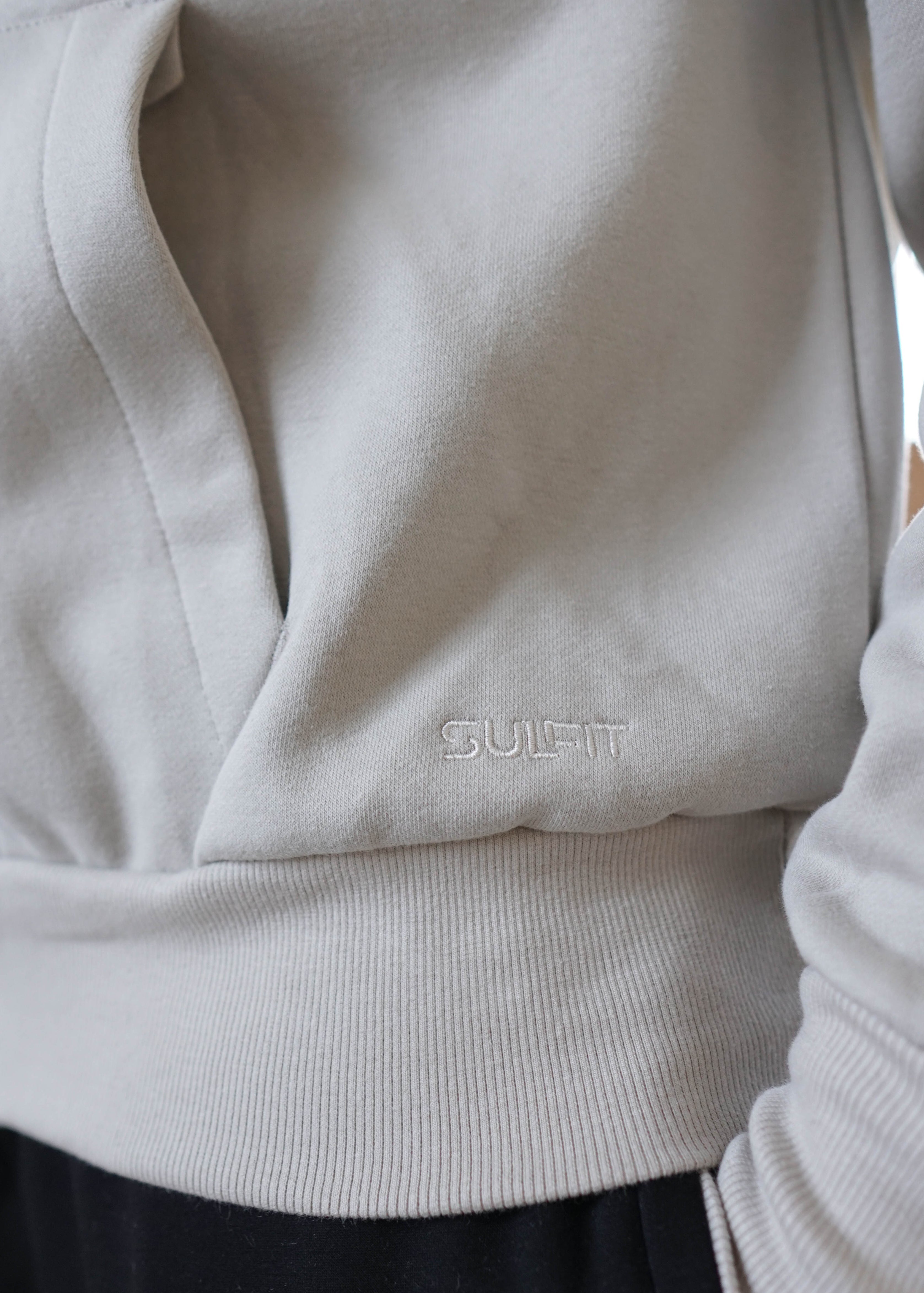 Premium Relaxed Zip Hoodie In Stone