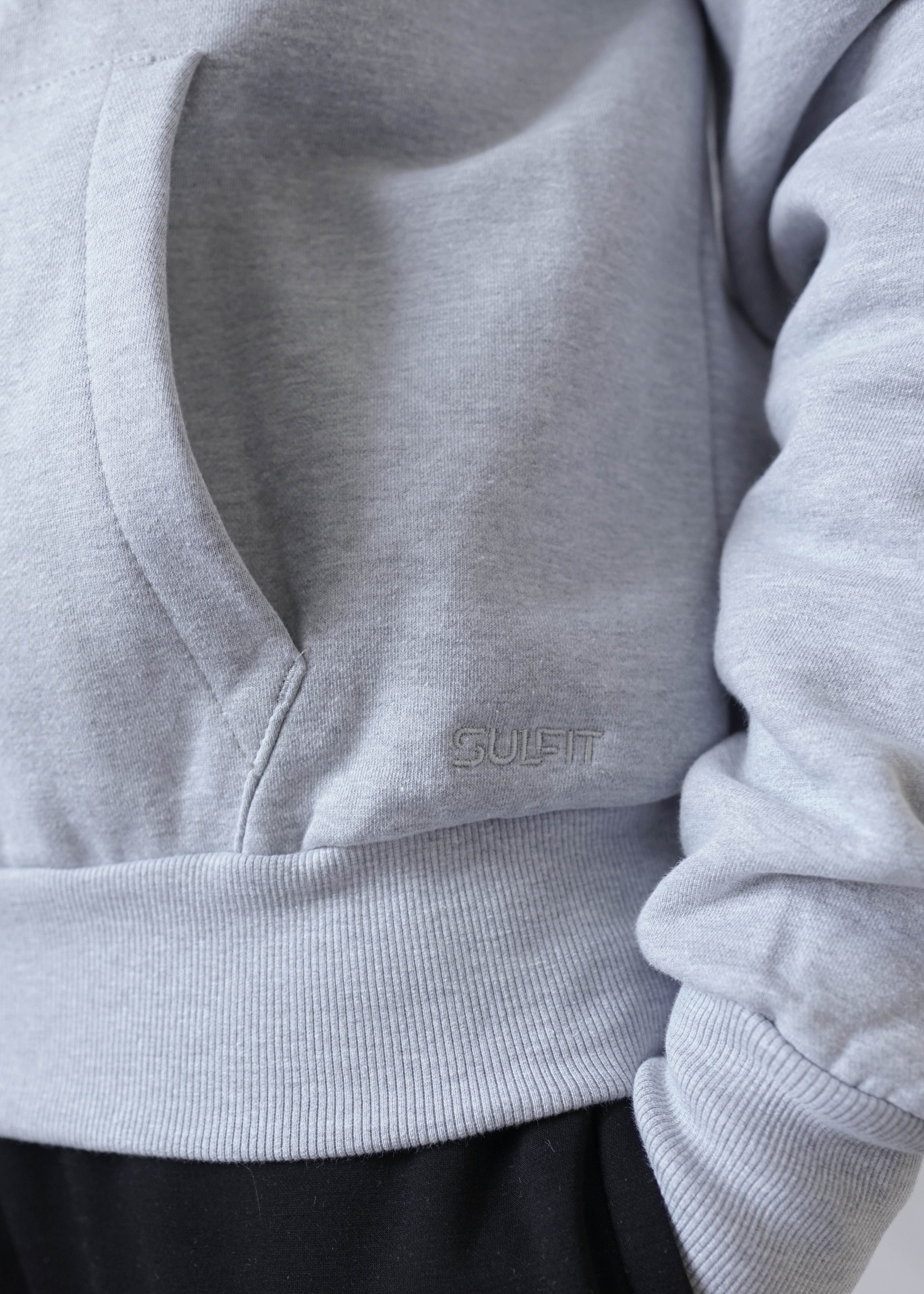 Premium Relaxed Zip Hoodie In Heather Grey