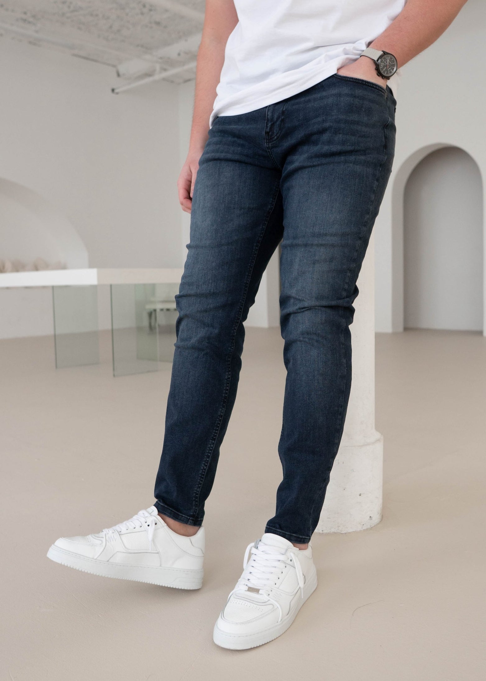 Slim Comfort Jeans In Midnight Dark Blue