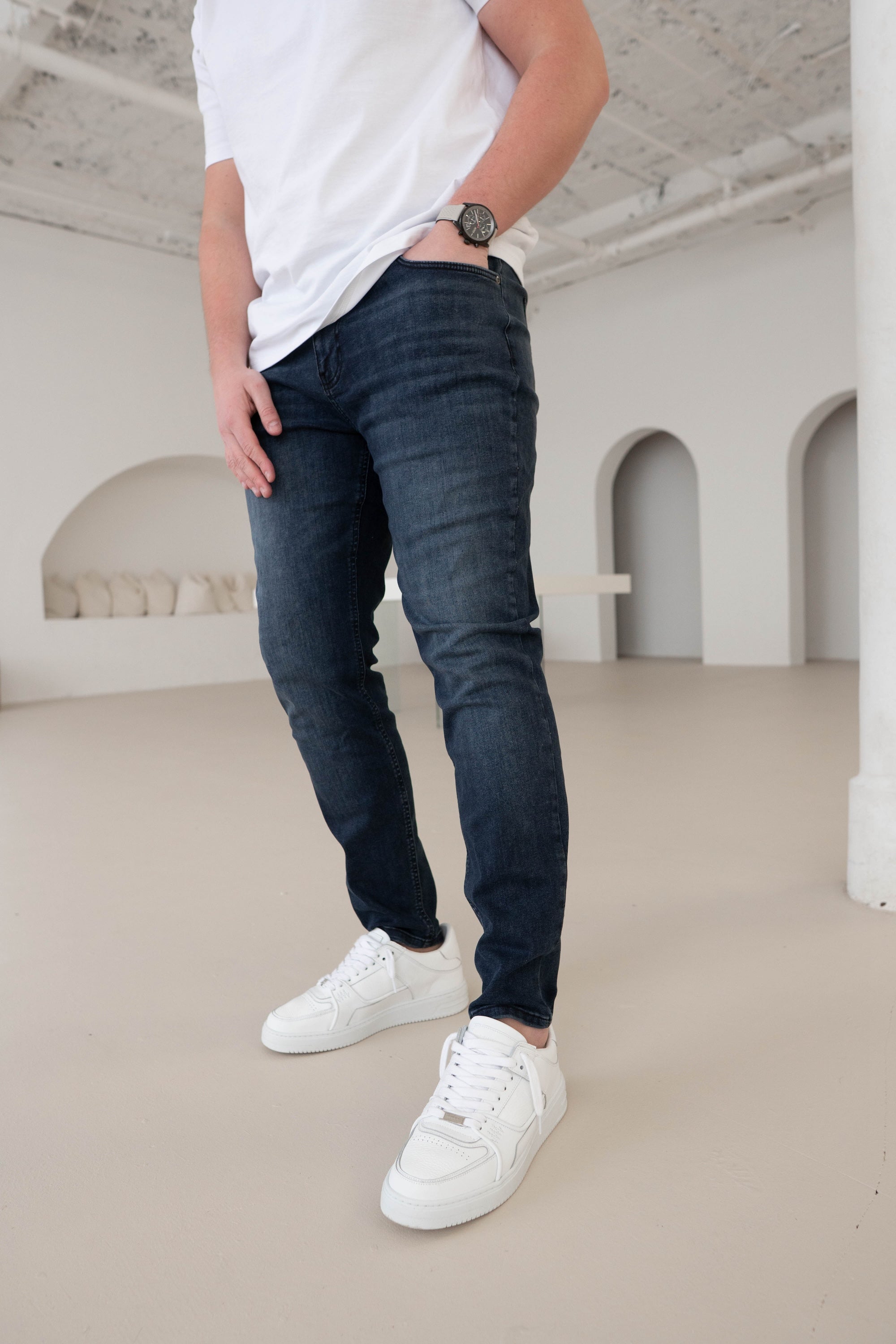 Slim Comfort Jeans In Midnight Dark Blue