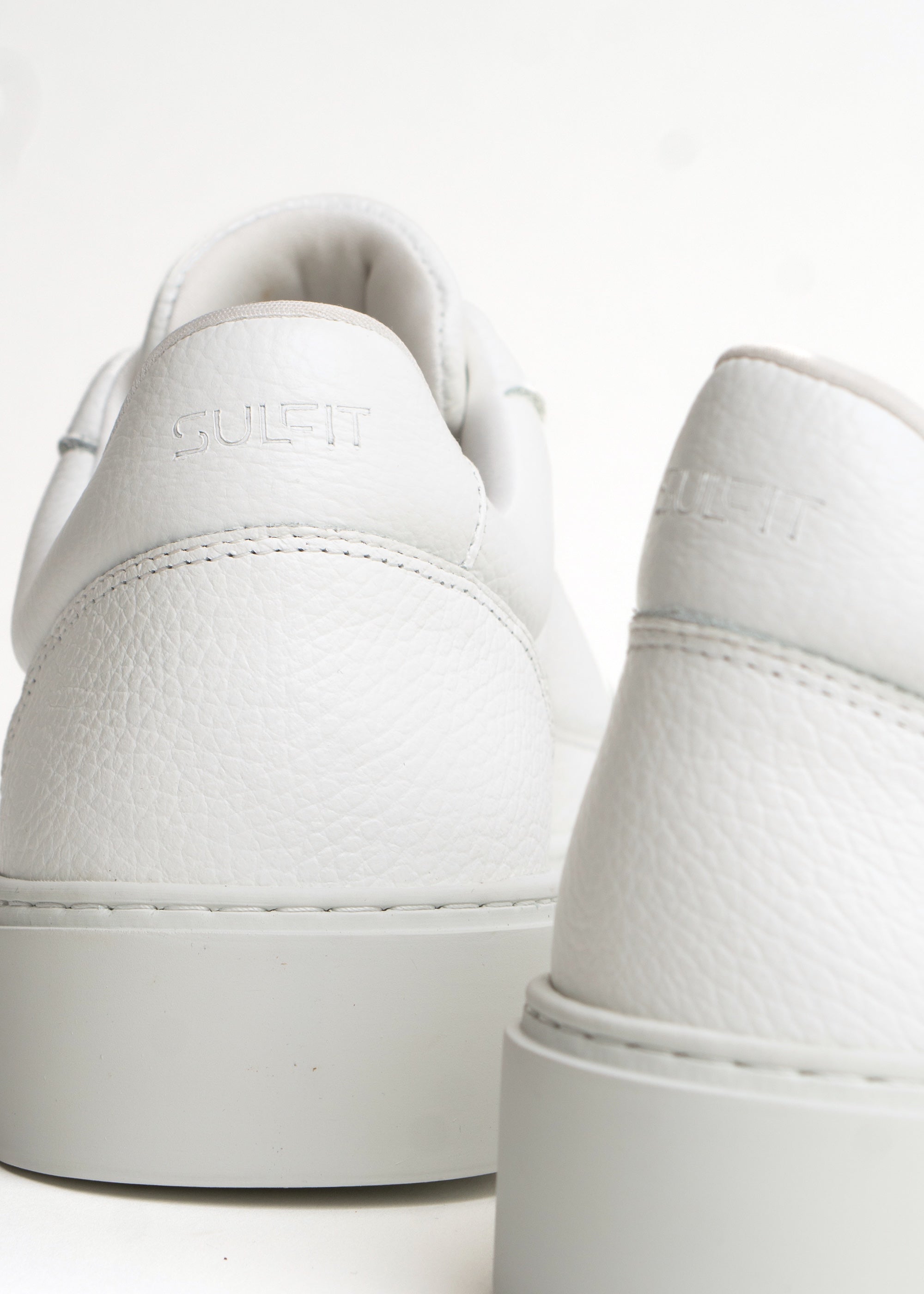 Premium Leather Trainer In Triple White