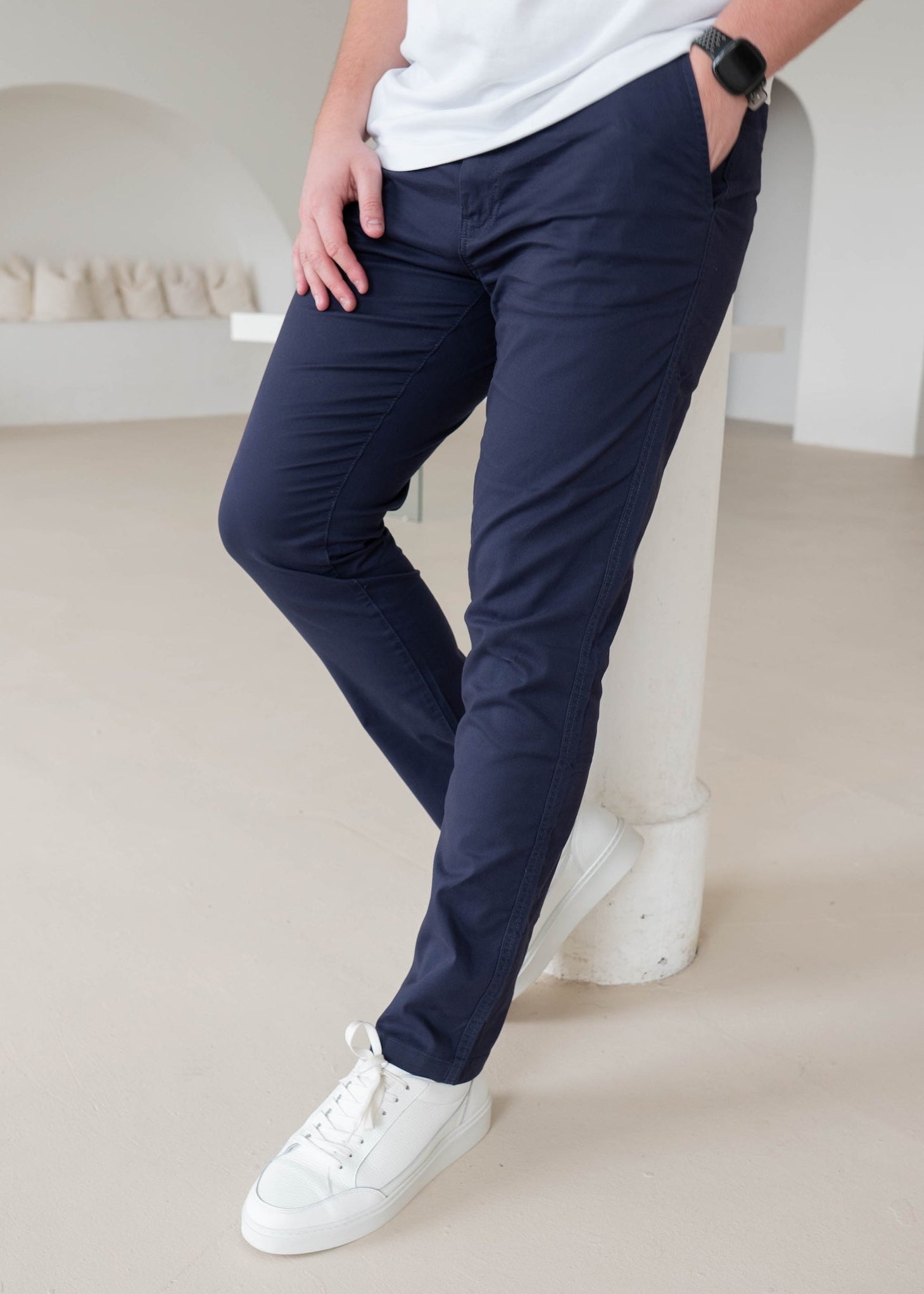 Slim Comfort Chinos In Navy