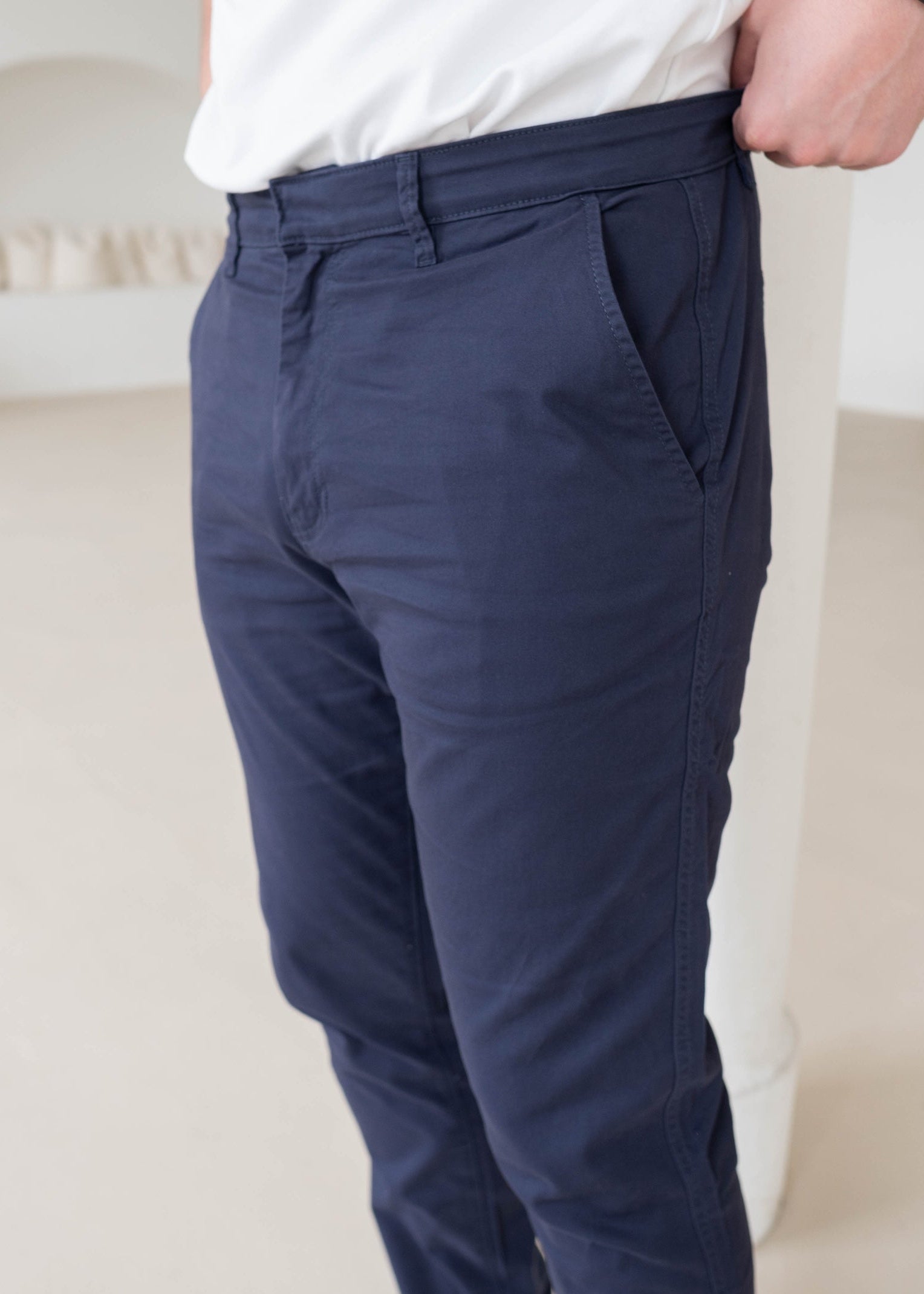 Slim Comfort Chinos In Navy