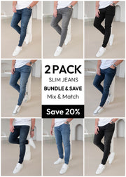 Mix & Match Slim Comfort Jeans Bundle - 2 Pairs