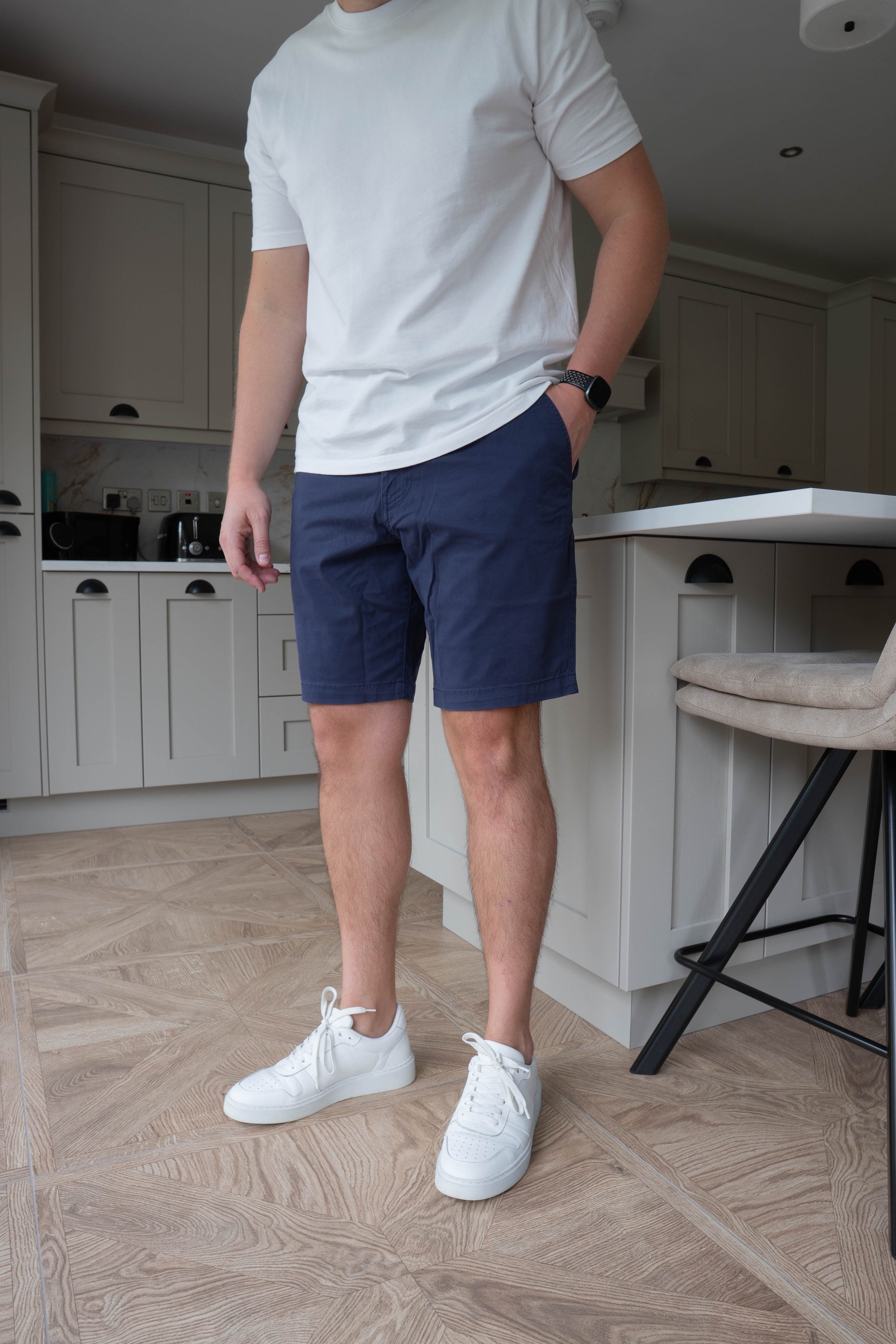 Slim Comfort Chino Shorts In Navy