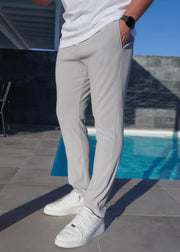 Ribbed Trouser In Light Grey