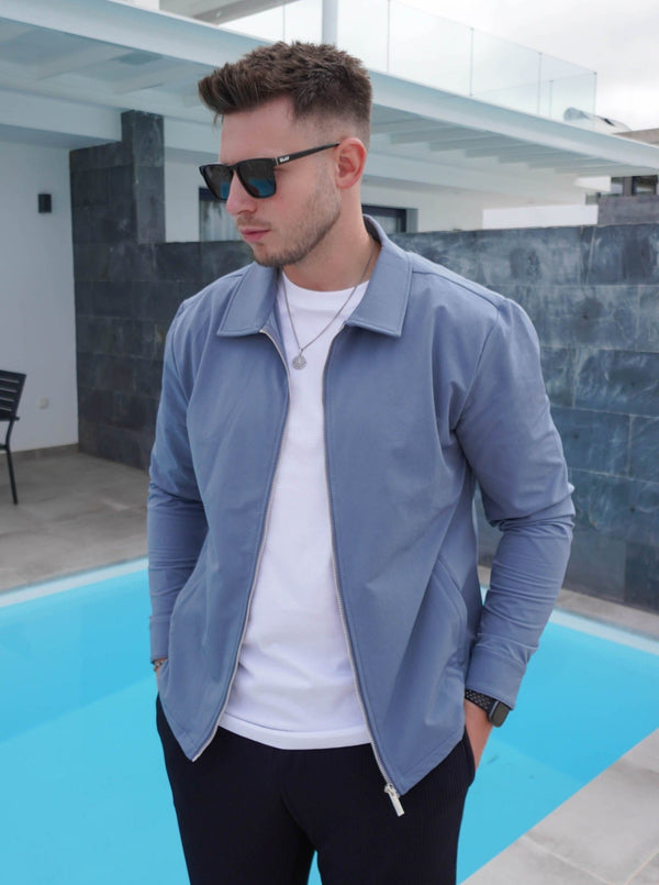 Smart Stretch Jacket In Slate Blue