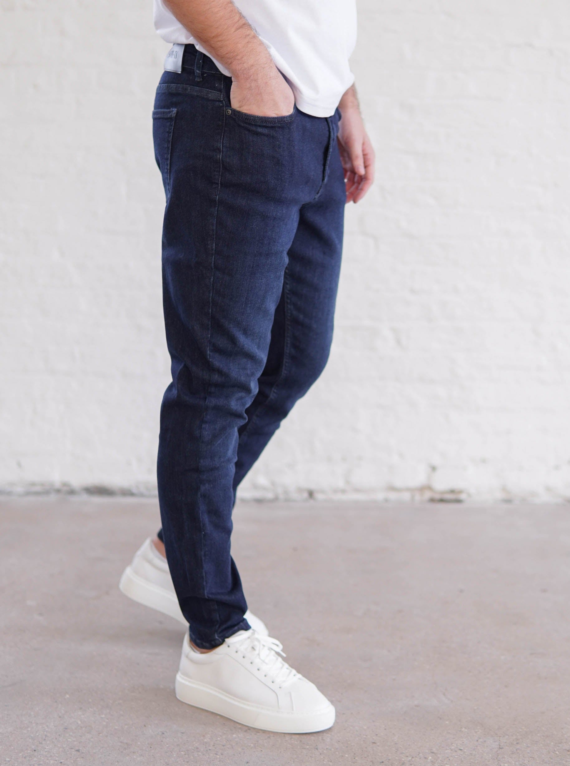 Relaxed Slim Jeans In Dark Blue