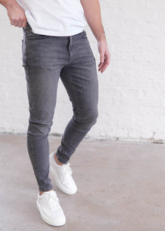 Slim Comfort Jeans In Mid Grey