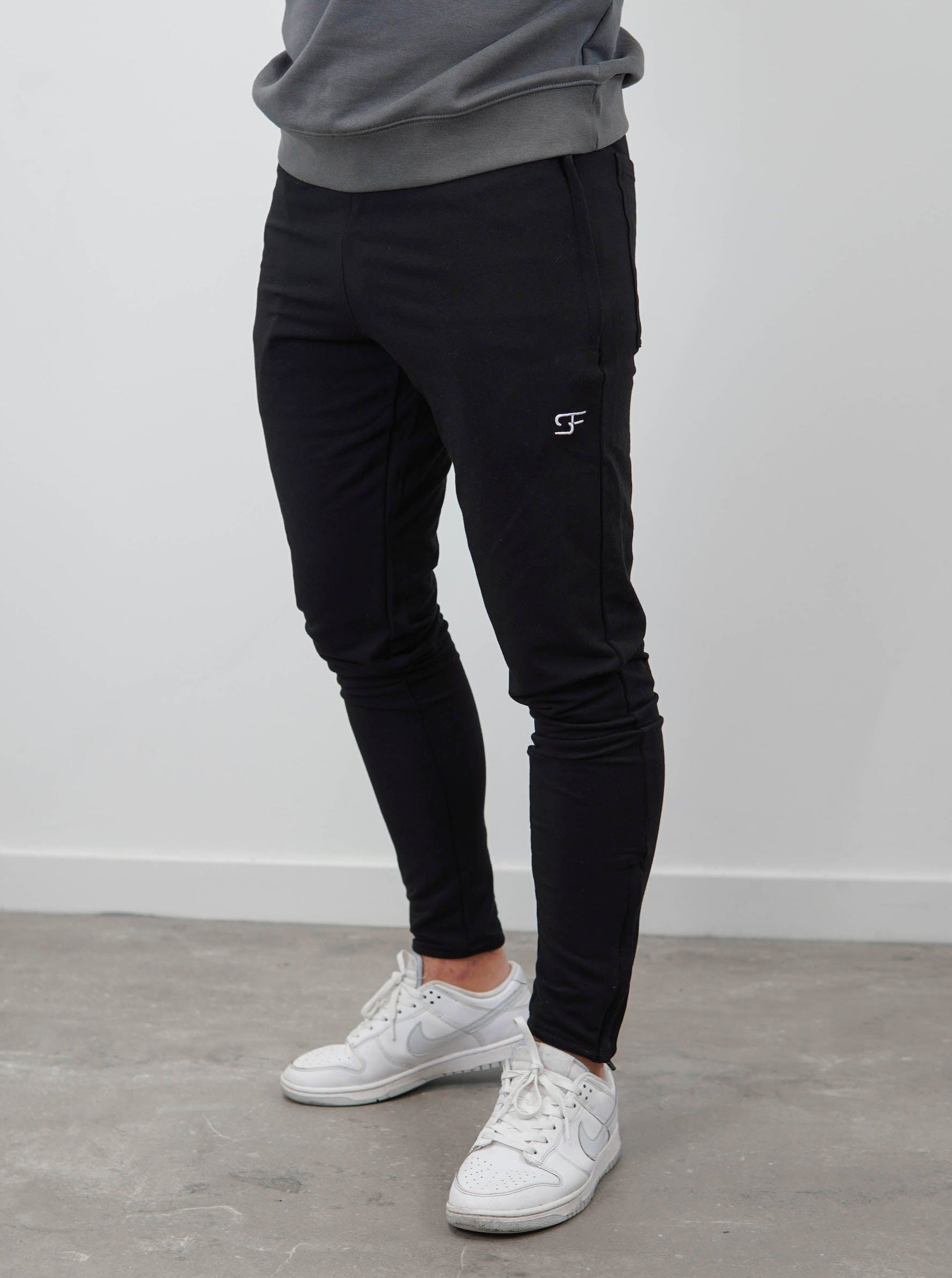 White and hot sale black joggers