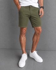 Slim Comfort Chino Shorts In Olive