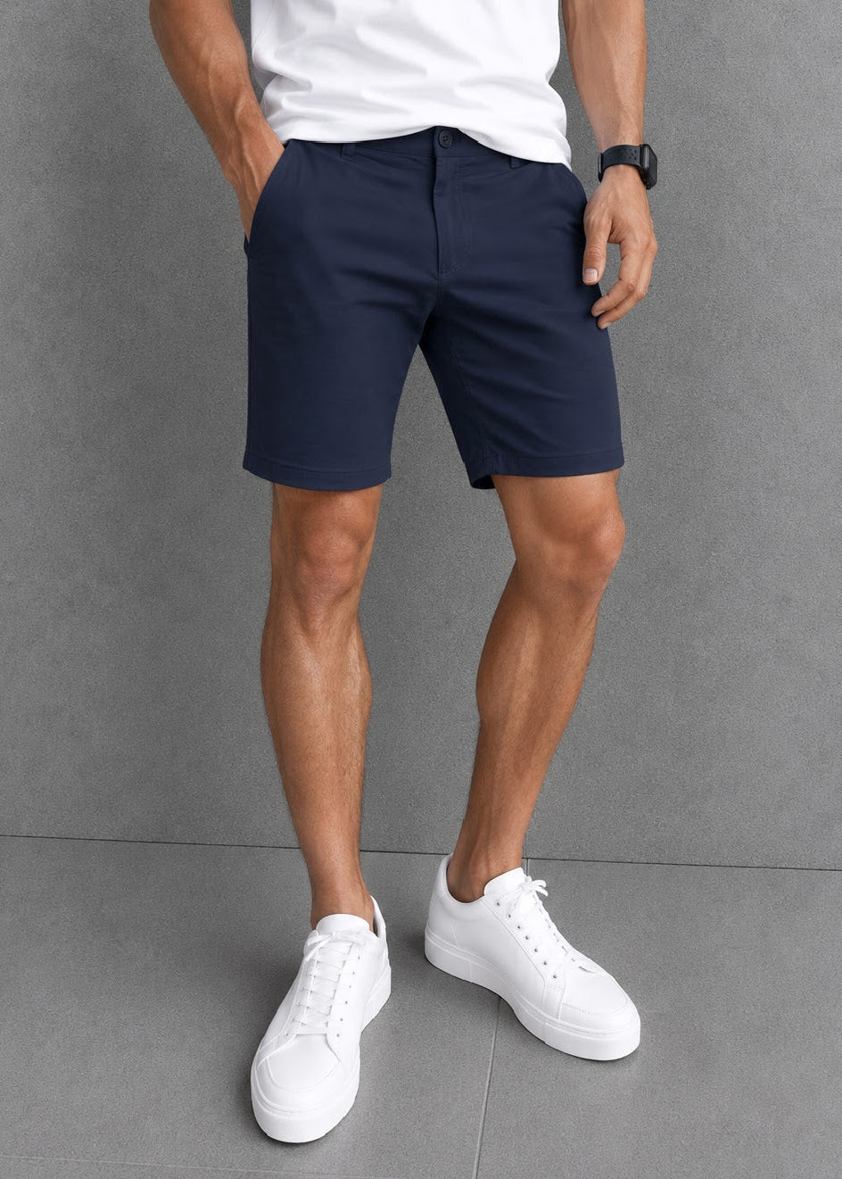 Slim Comfort Chino Shorts In Navy