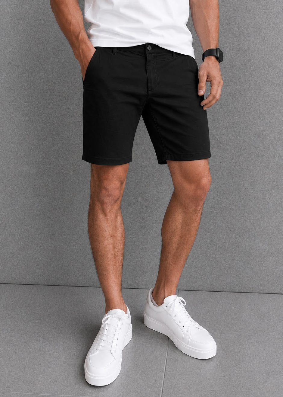 Slim Comfort Chino Shorts In Black