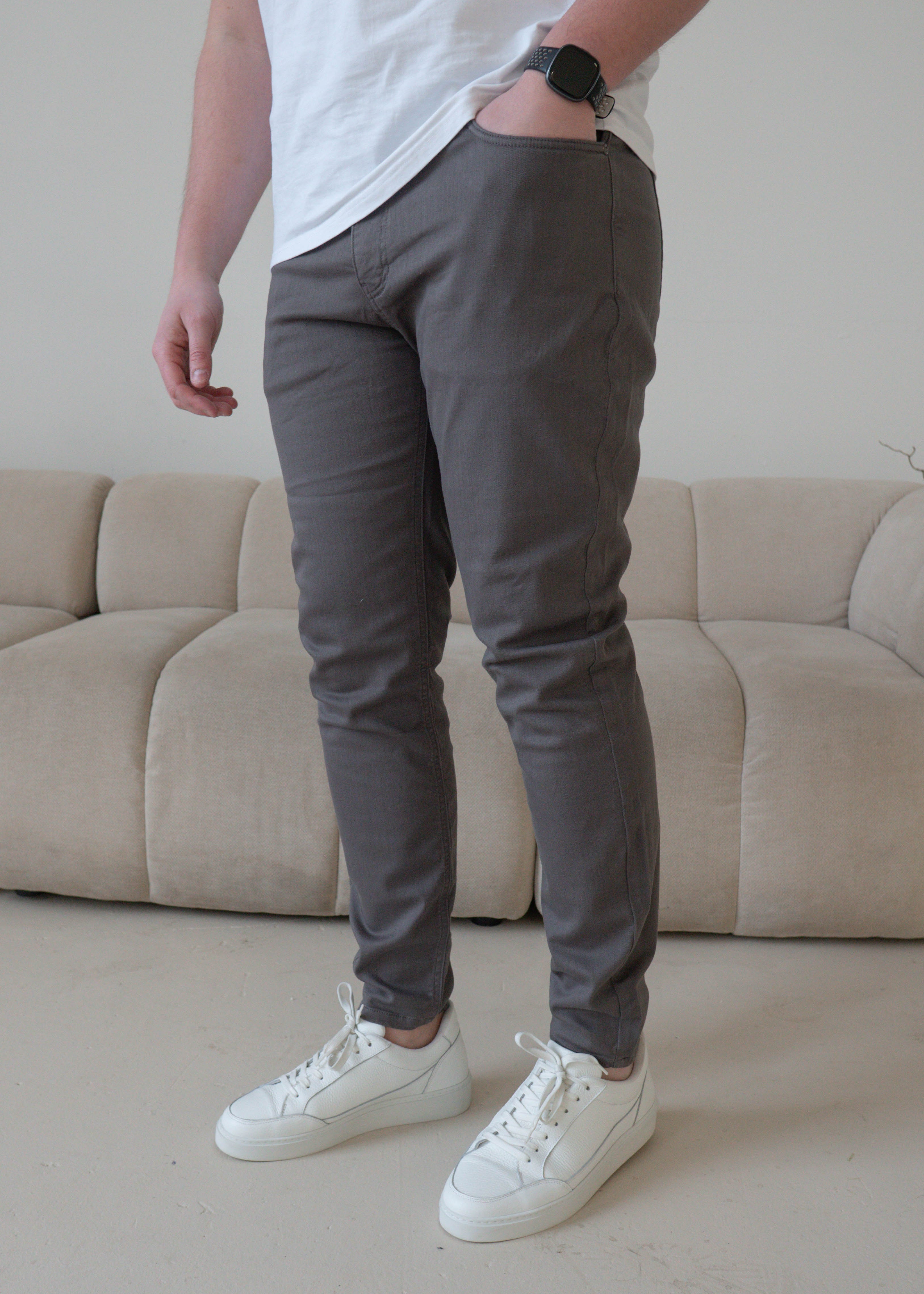 Slim Comfort Jeans In Dark Grey