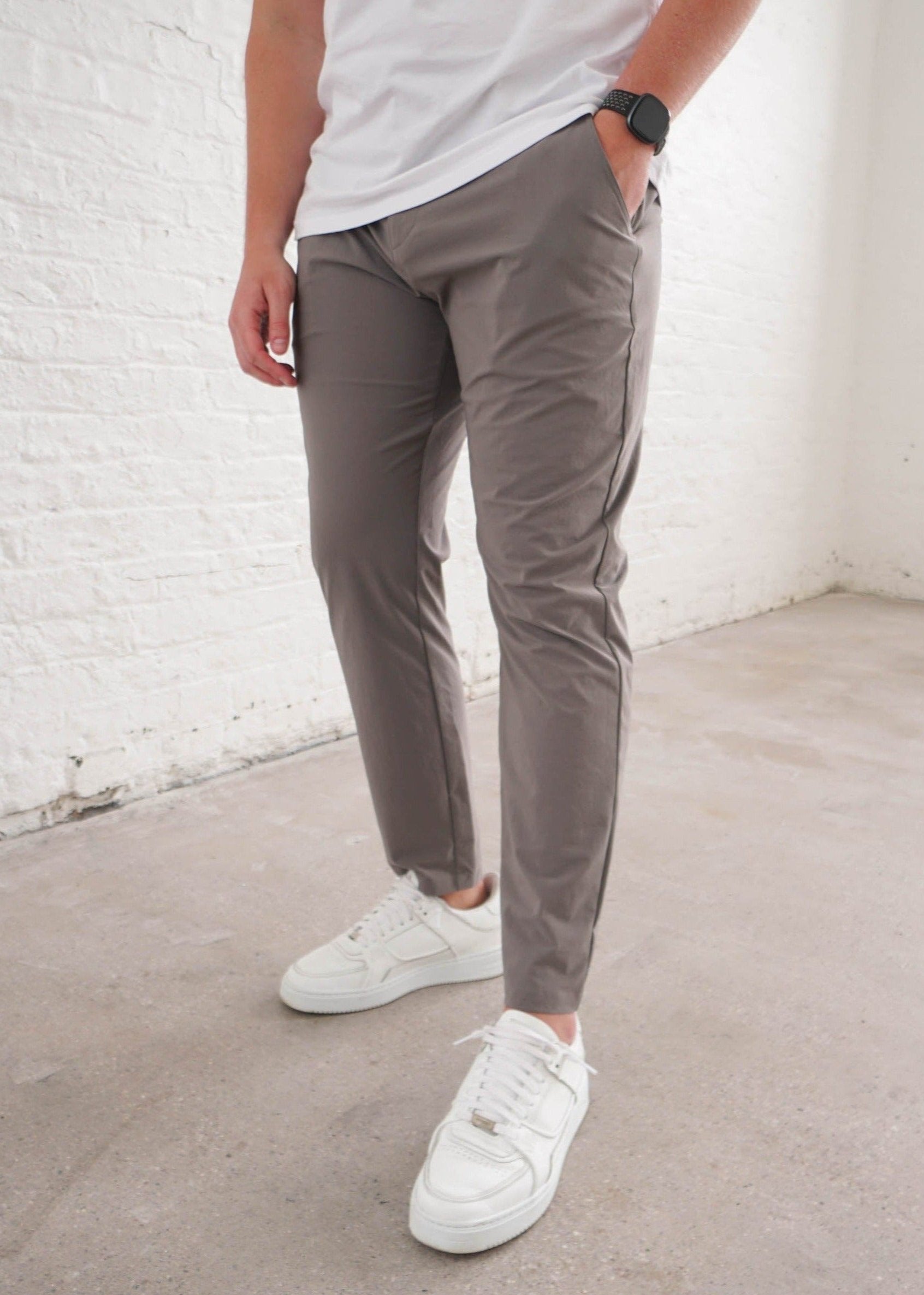 Smart Stretch Trouser In Light Grey