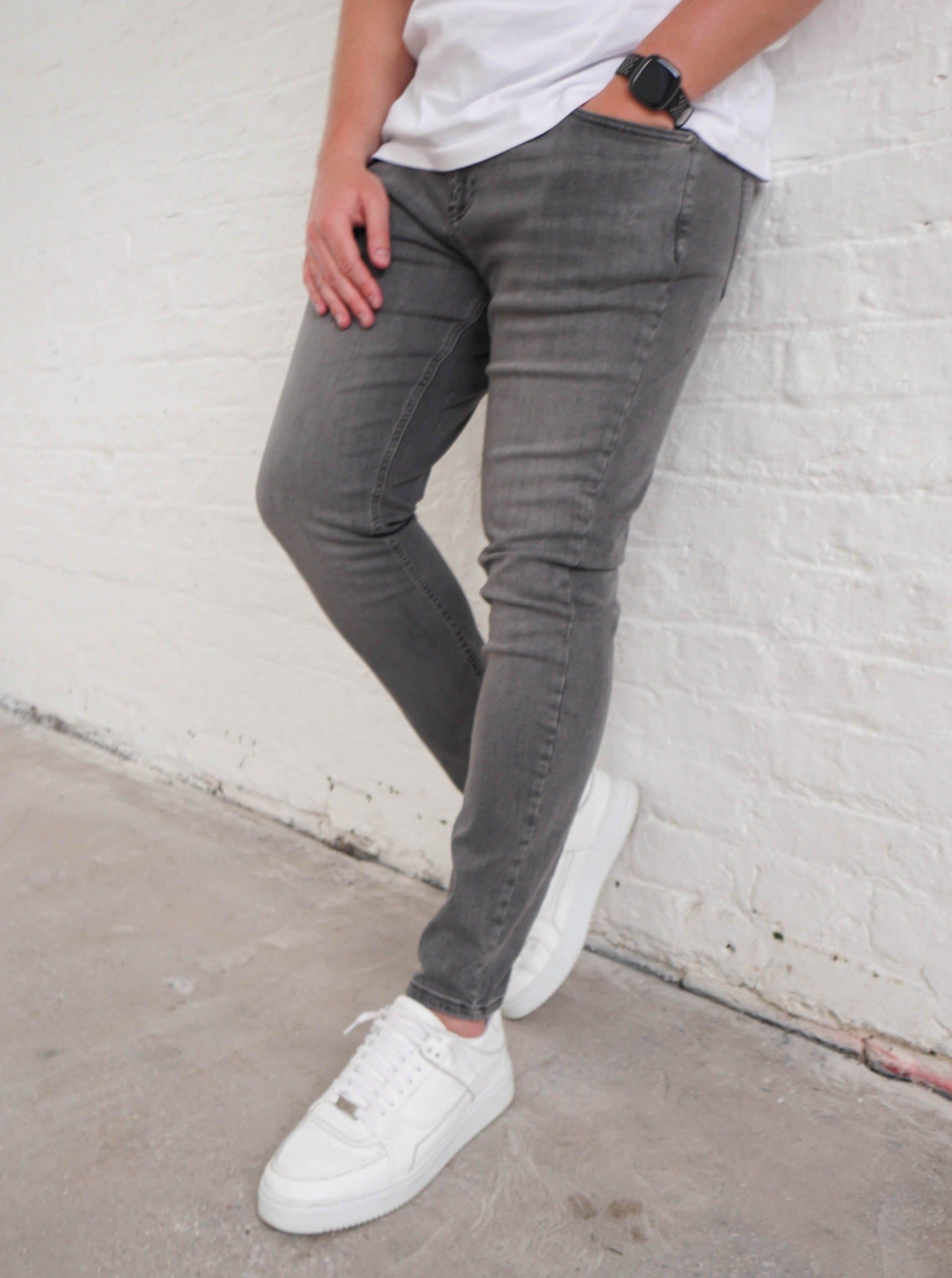 Slim Comfort Jeans In Mid Grey