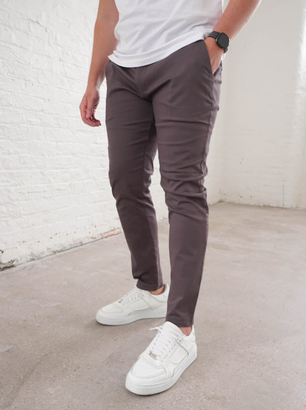 Premium Chino Trousers In Charcoal