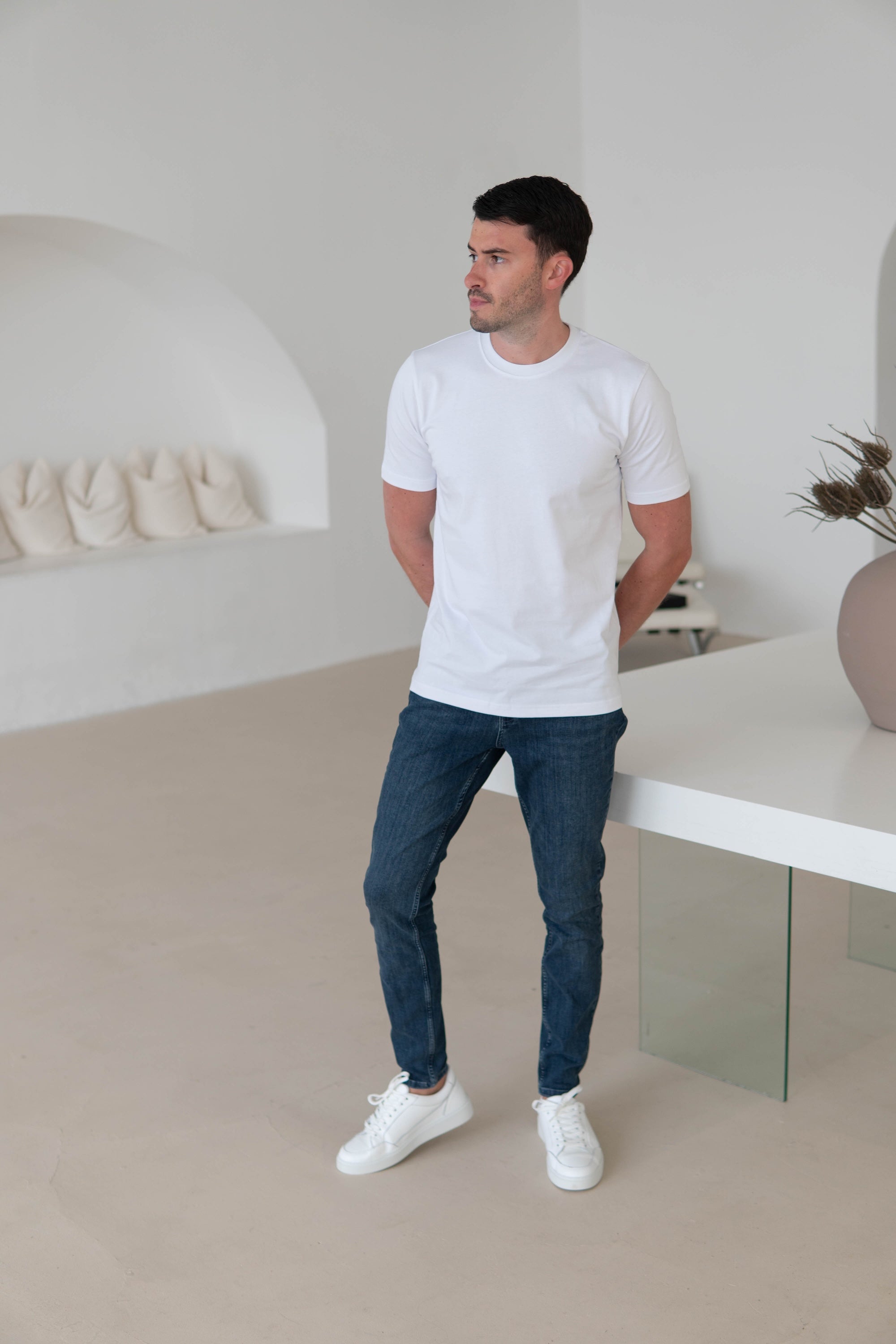 Premium T-Shirt In Ice White