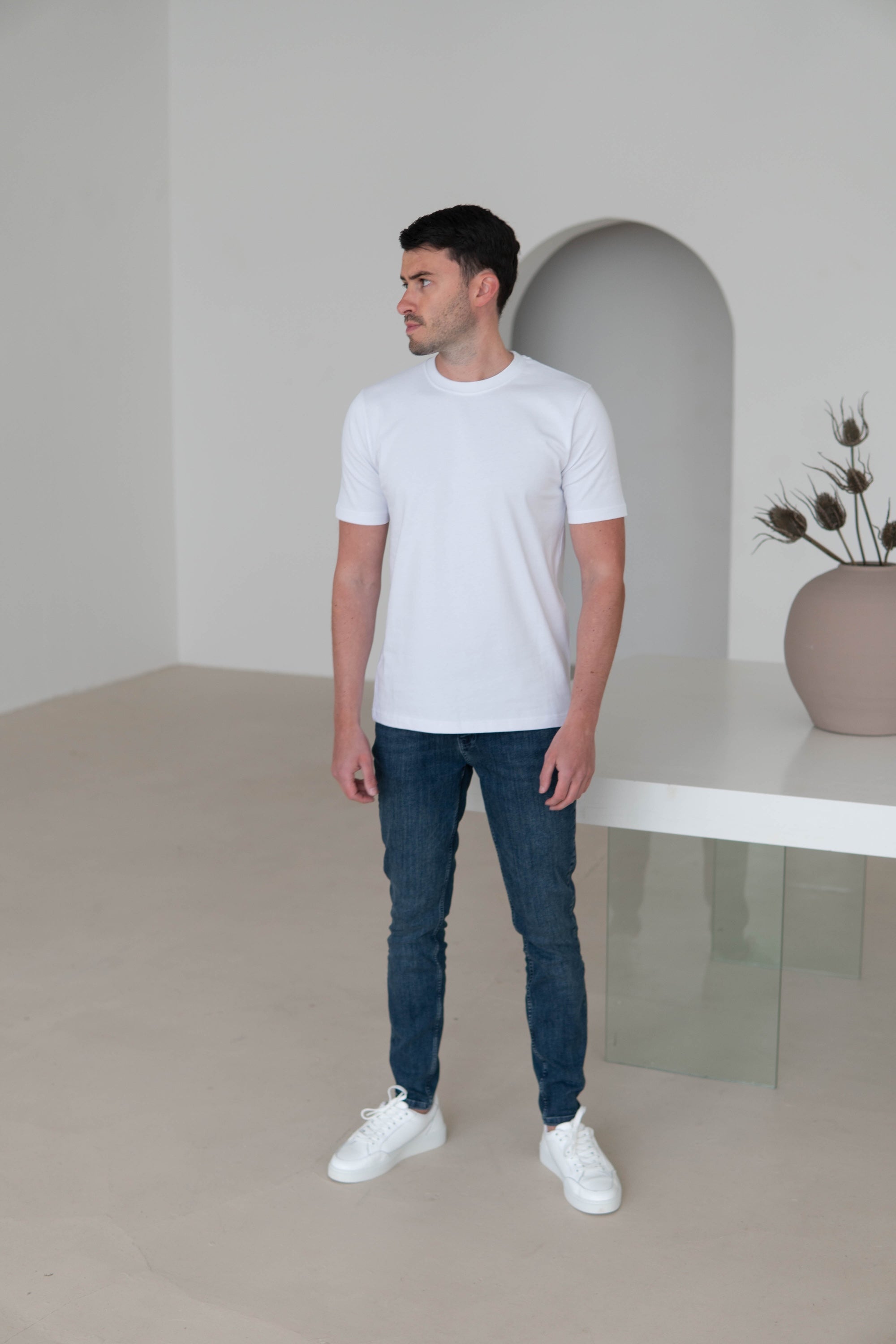 Premium T-Shirt In Ice White