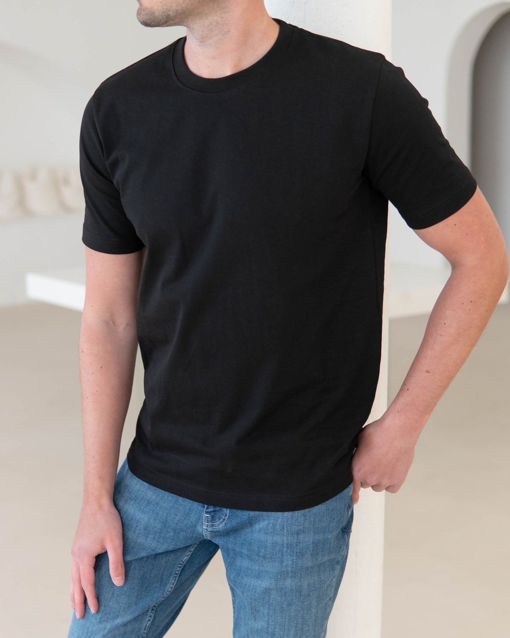 Premium T-Shirt In Jet Black