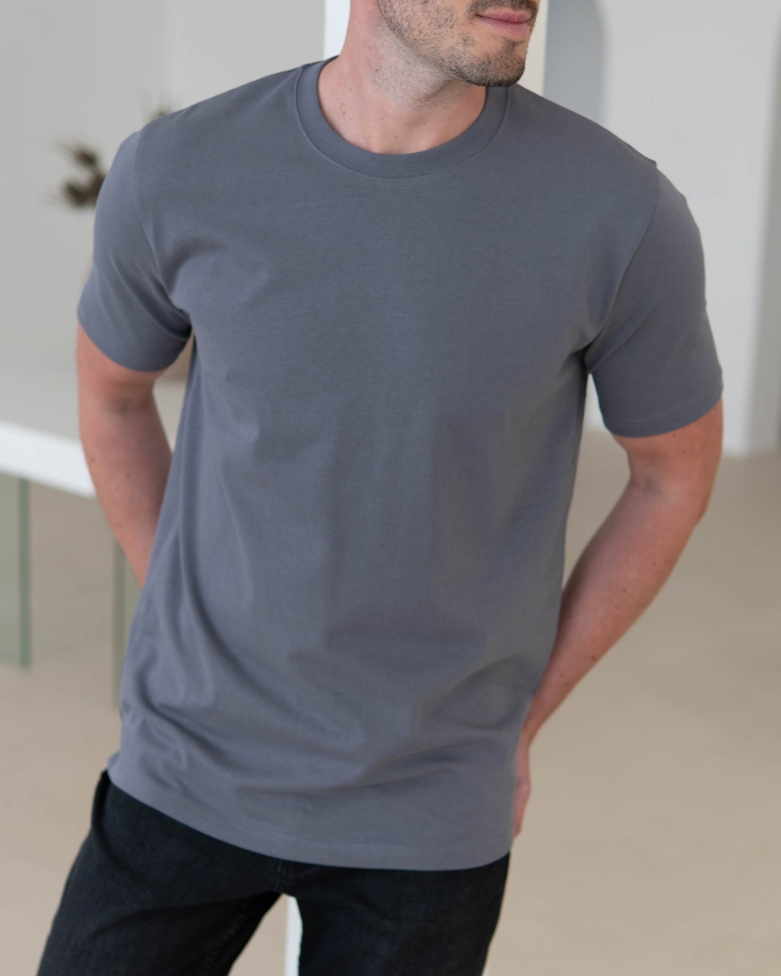Premium T-Shirt In Dark Grey