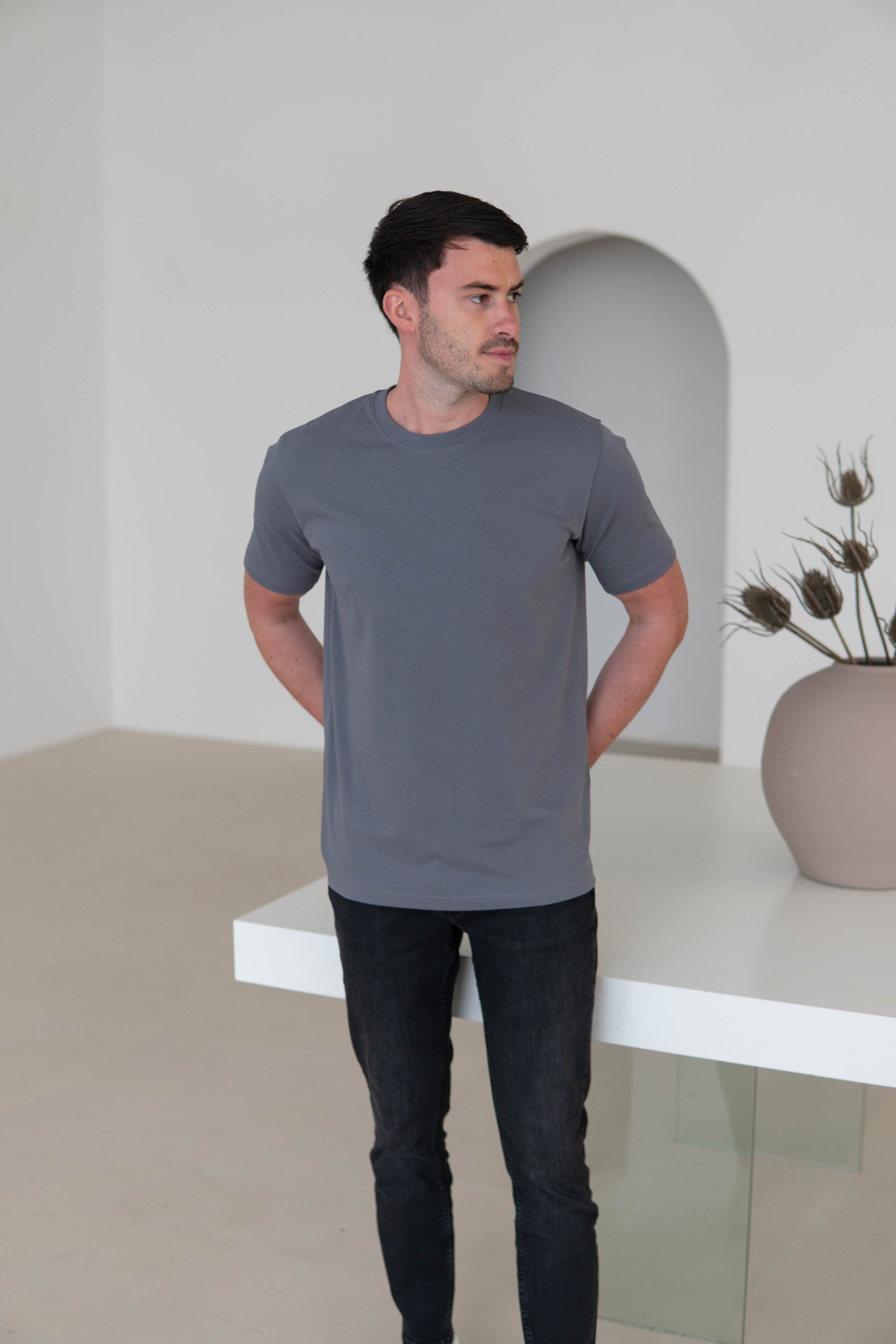 Premium T-Shirt In Dark Grey