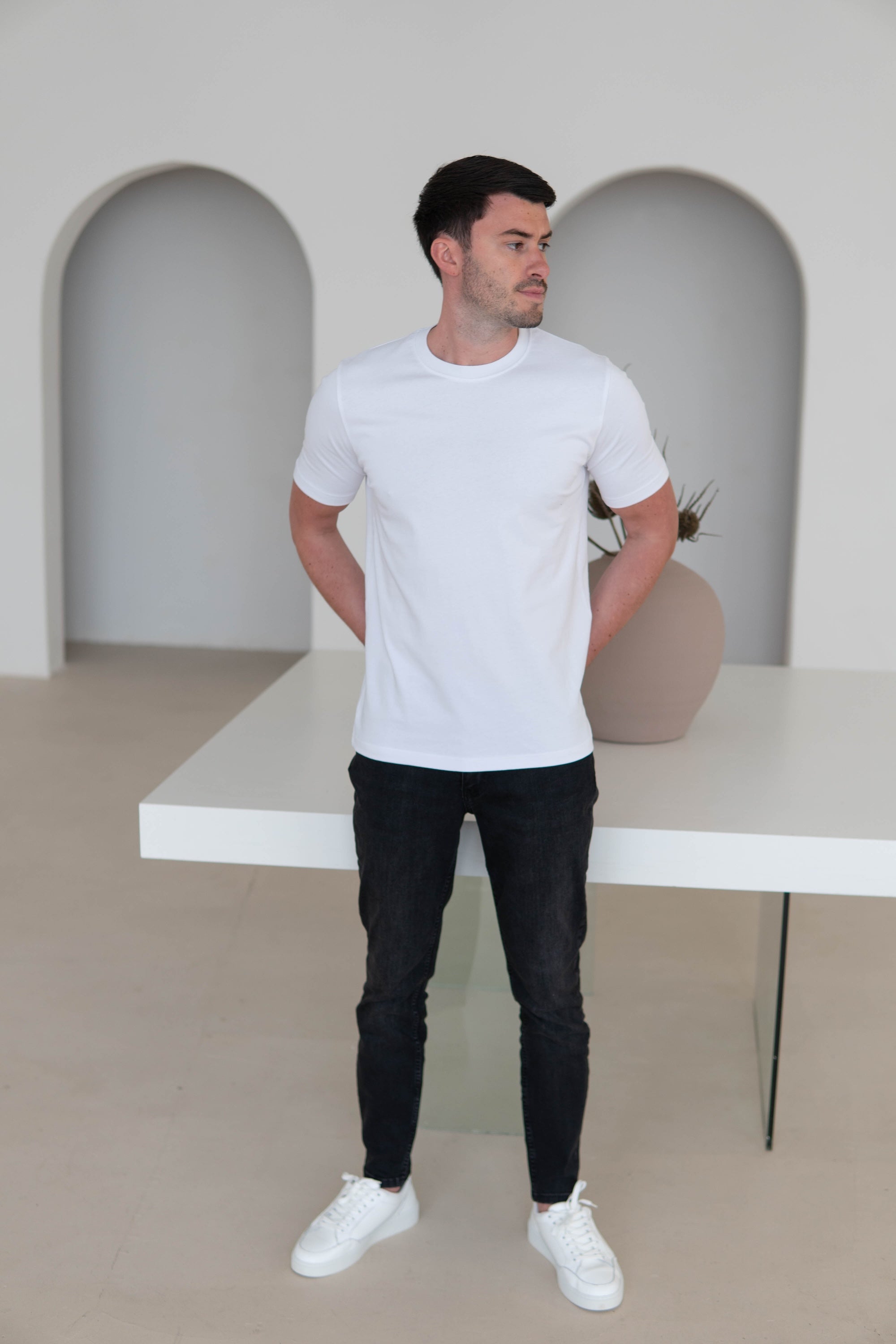 Premium T-Shirt In Ice White