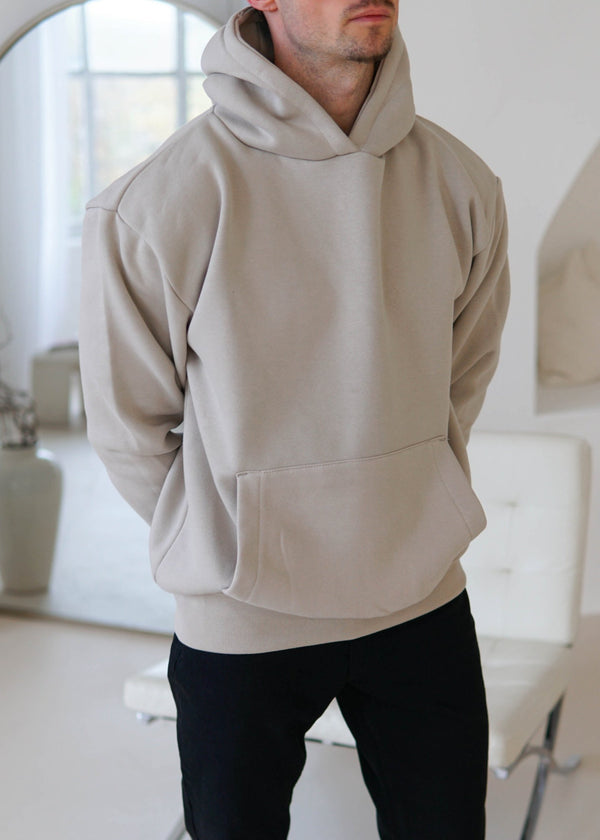 Premium Relaxed Hoodie In Stone