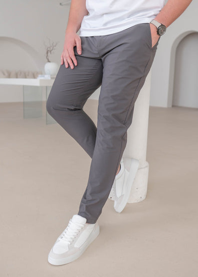 Smart Stretch Trouser In Light Grey