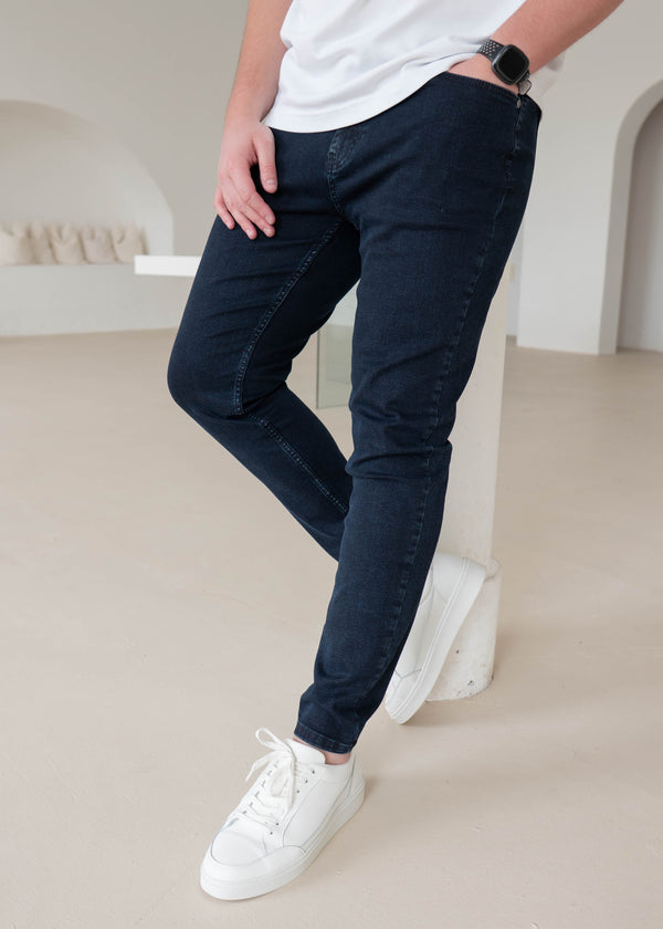 Slim Comfort Jeans In Navy Blue